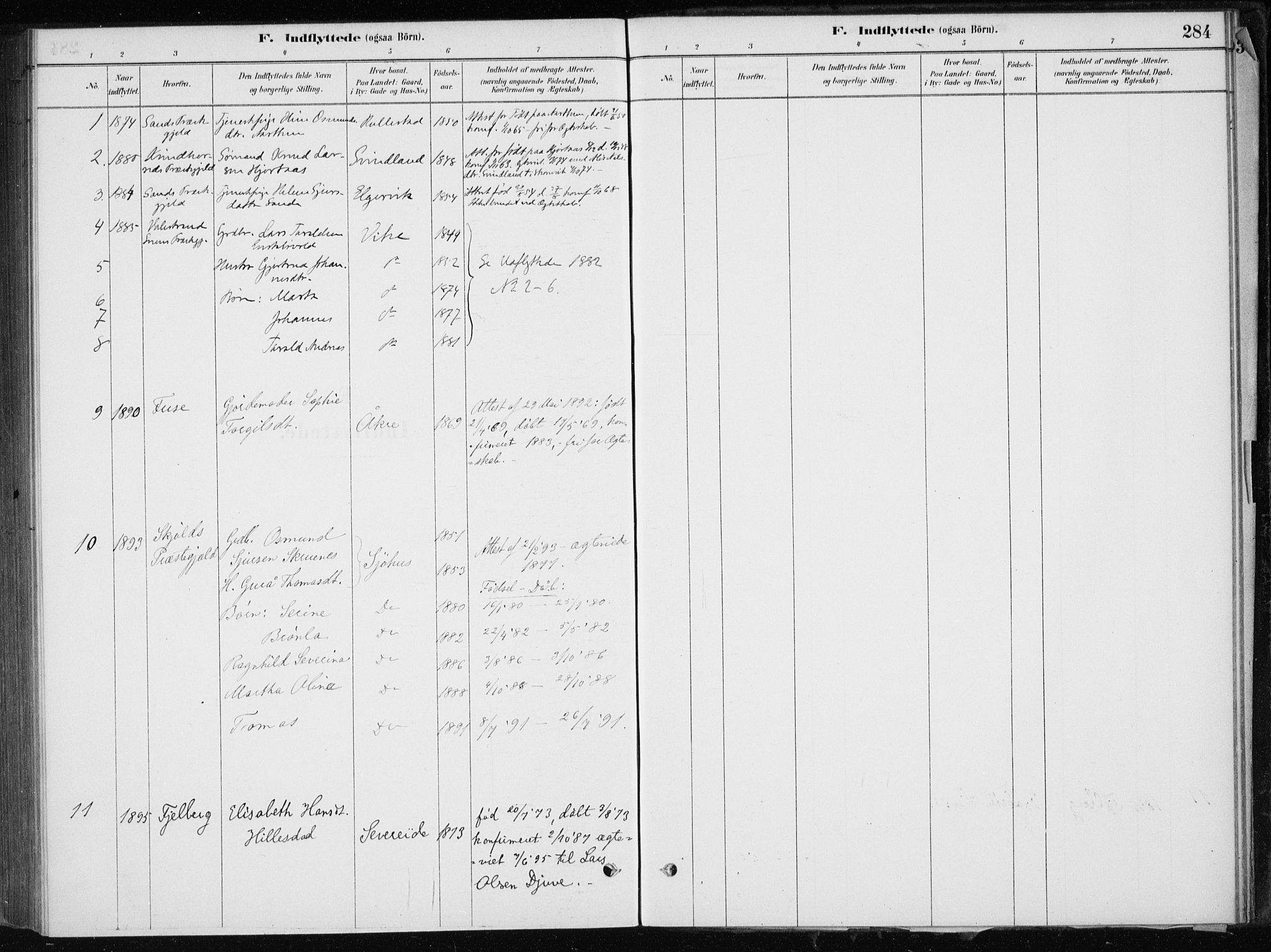 Skånevik sokneprestembete, AV/SAB-A-77801/H/Haa: Parish register (official) no. E  1, 1879-1901, p. 284