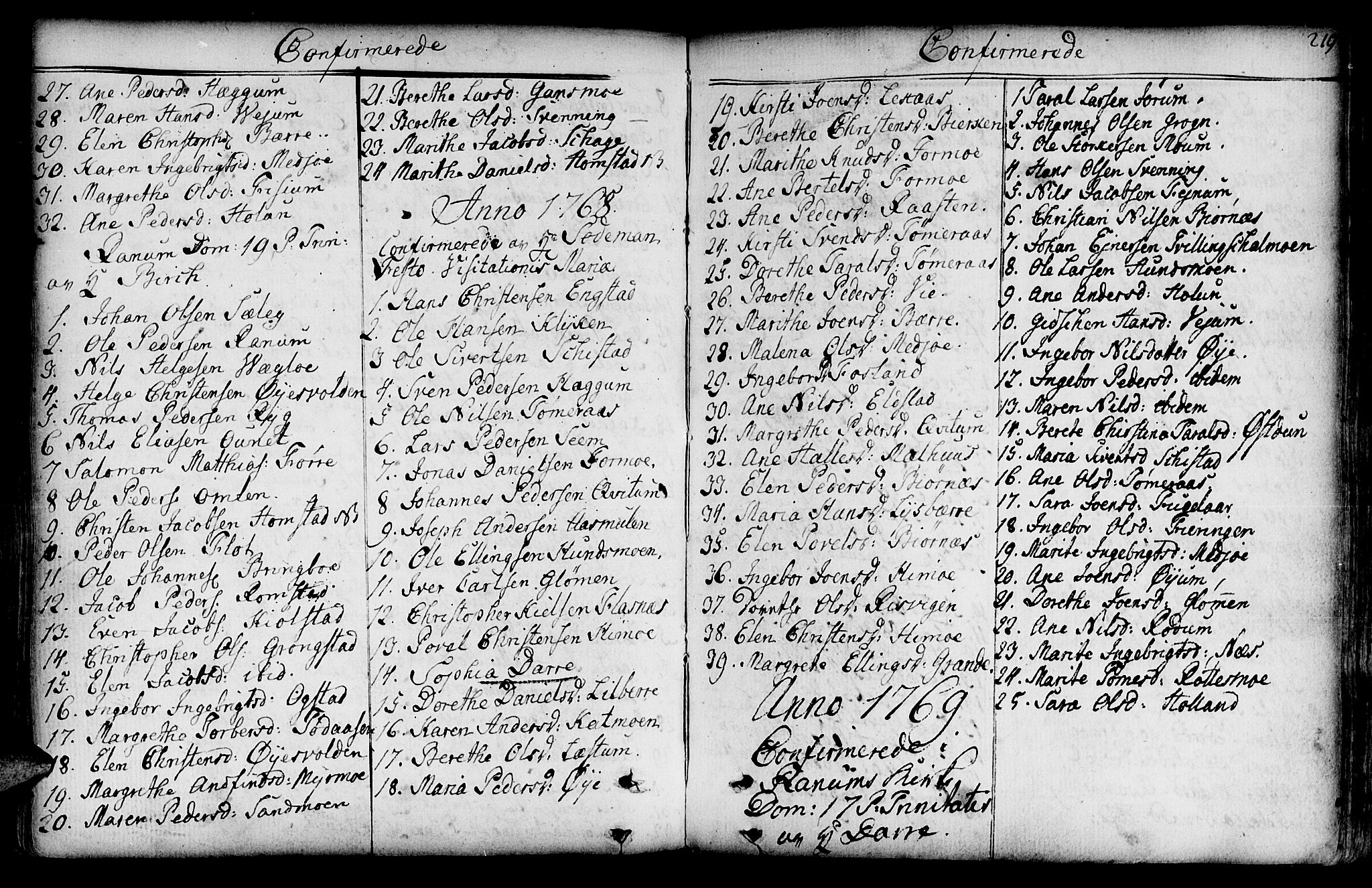 Ministerialprotokoller, klokkerbøker og fødselsregistre - Nord-Trøndelag, SAT/A-1458/764/L0542: Parish register (official) no. 764A02, 1748-1779, p. 219
