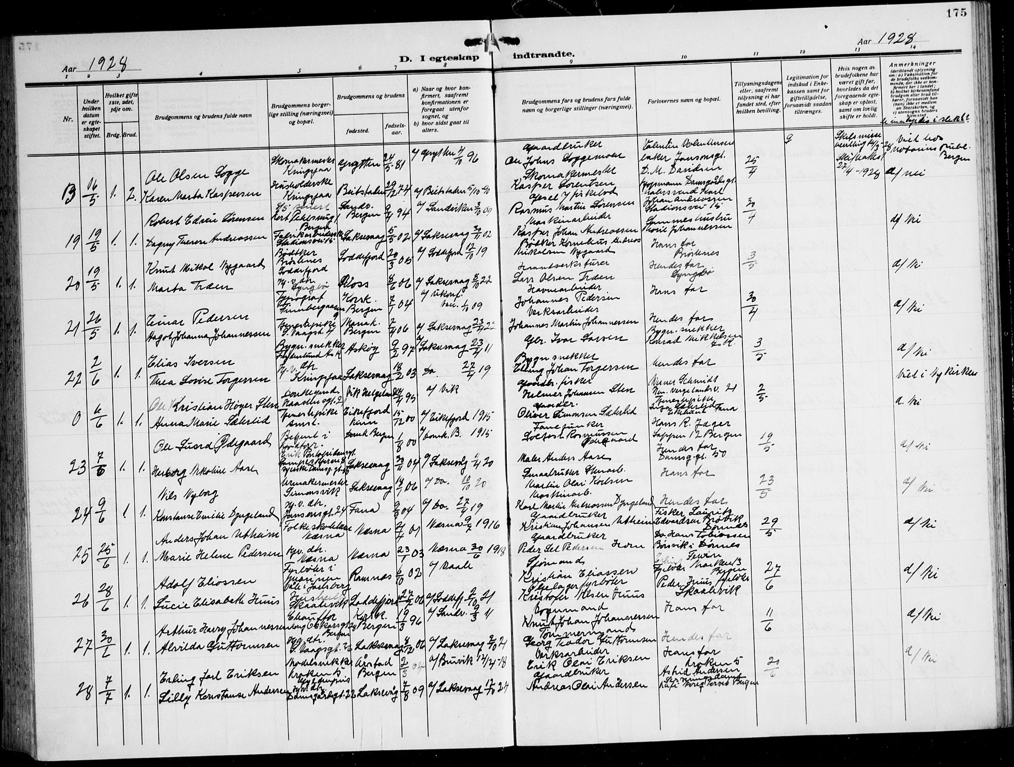 Laksevåg Sokneprestembete, AV/SAB-A-76501/H/Ha/Hab/Haba: Parish register (copy) no. A 10, 1925-1942, p. 175