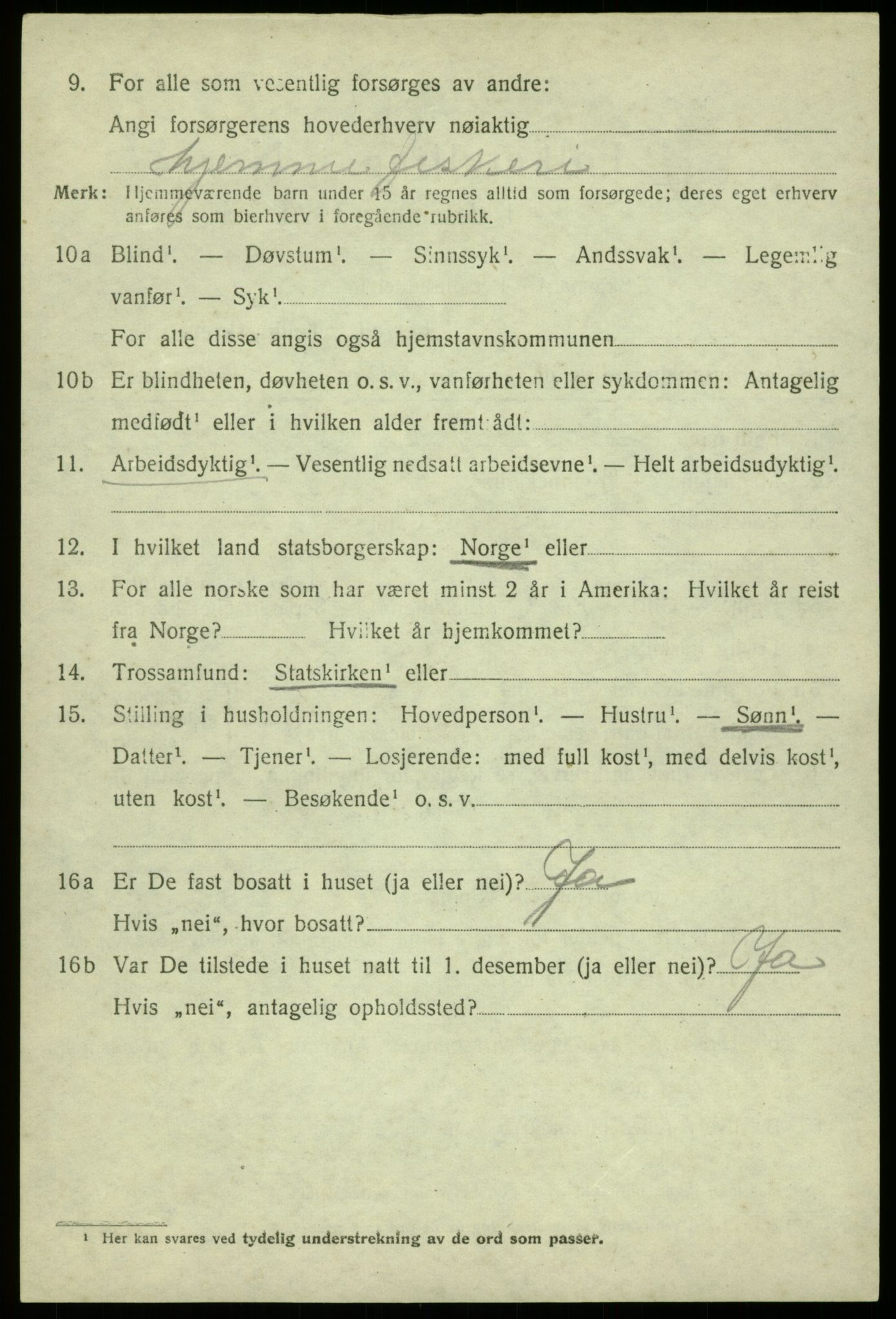 SAB, 1920 census for Fjell, 1920, p. 5229