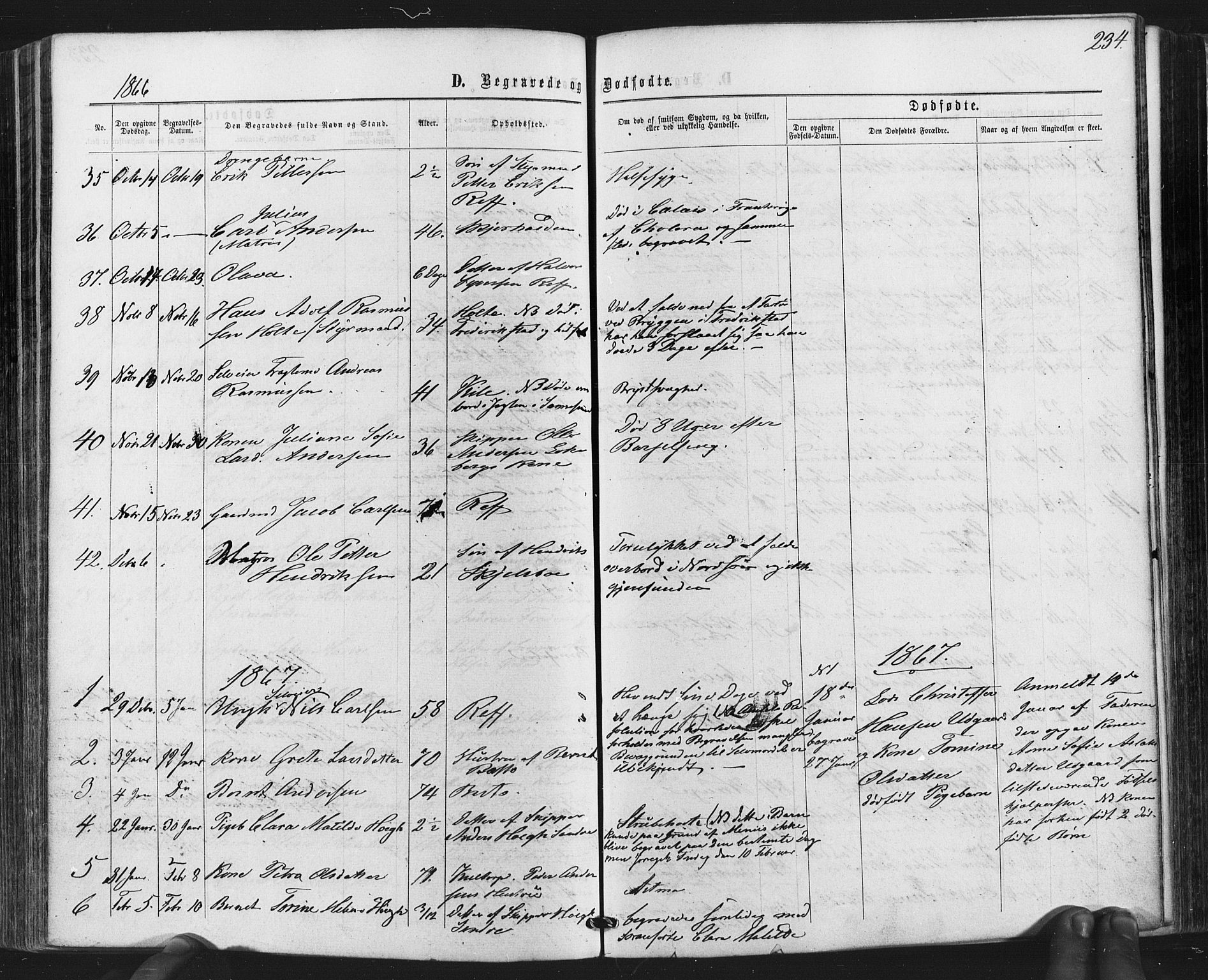 Hvaler prestekontor Kirkebøker, SAO/A-2001/F/Fa/L0007: Parish register (official) no. I 7, 1864-1878, p. 234