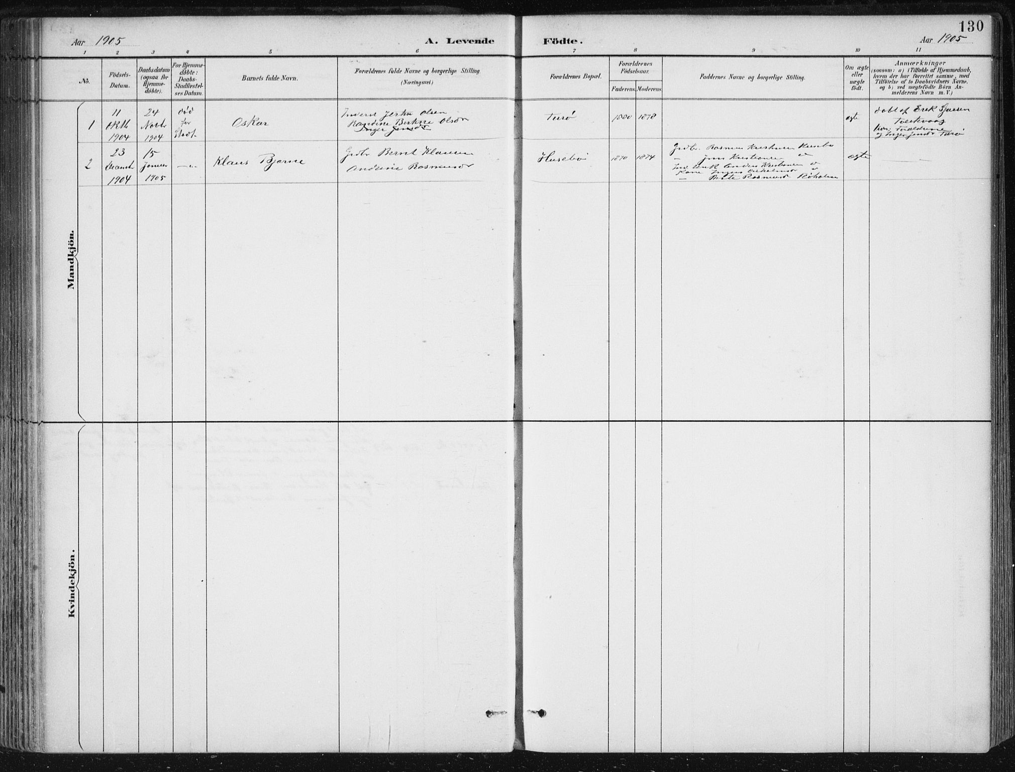 Herdla Sokneprestembete, SAB/A-75701/H/Haa: Parish register (official) no. A 4, 1891-1905, p. 130