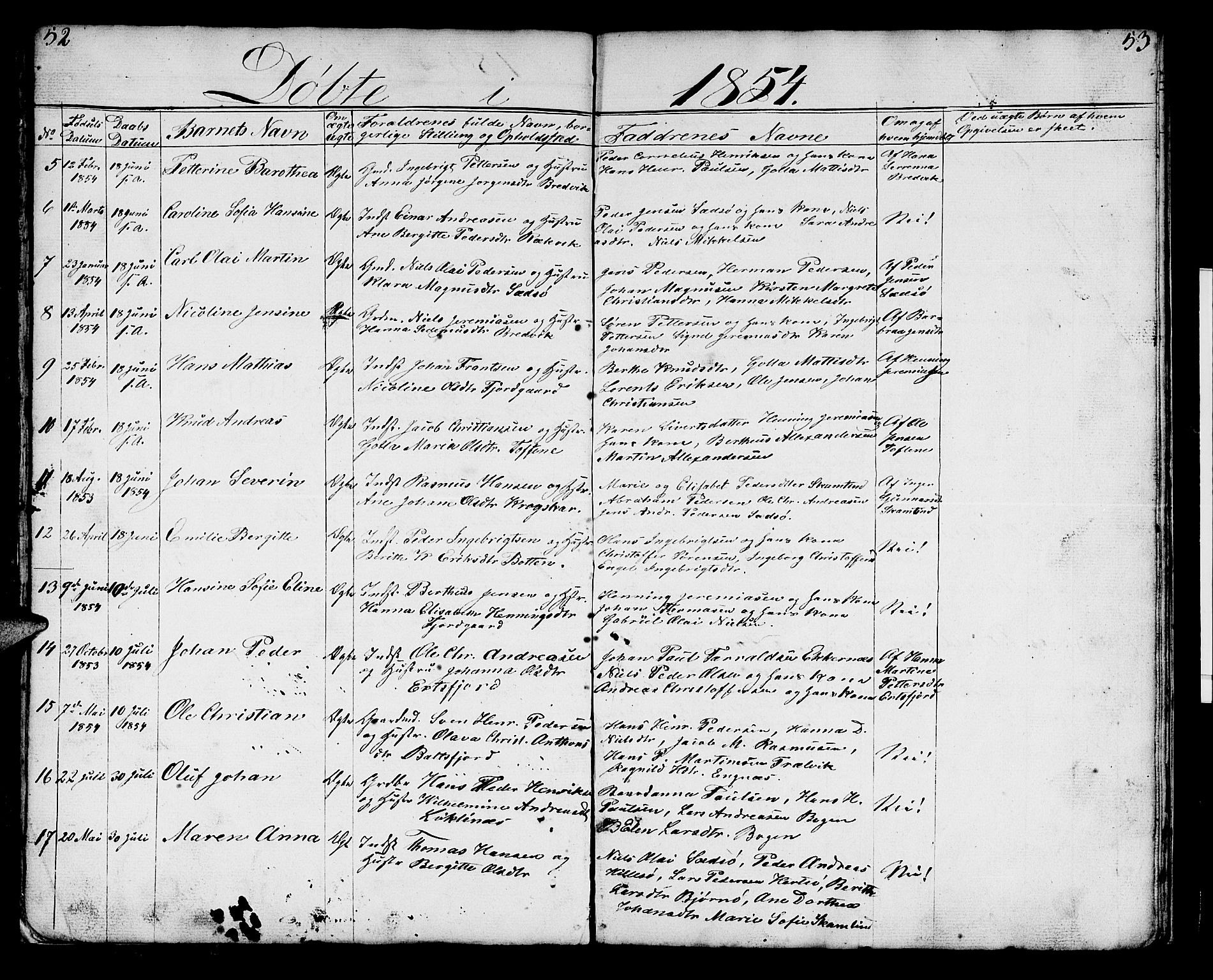 Lenvik sokneprestembete, AV/SATØ-S-1310/H/Ha/Hab/L0018klokker: Parish register (copy) no. 18, 1838-1854, p. 52-53