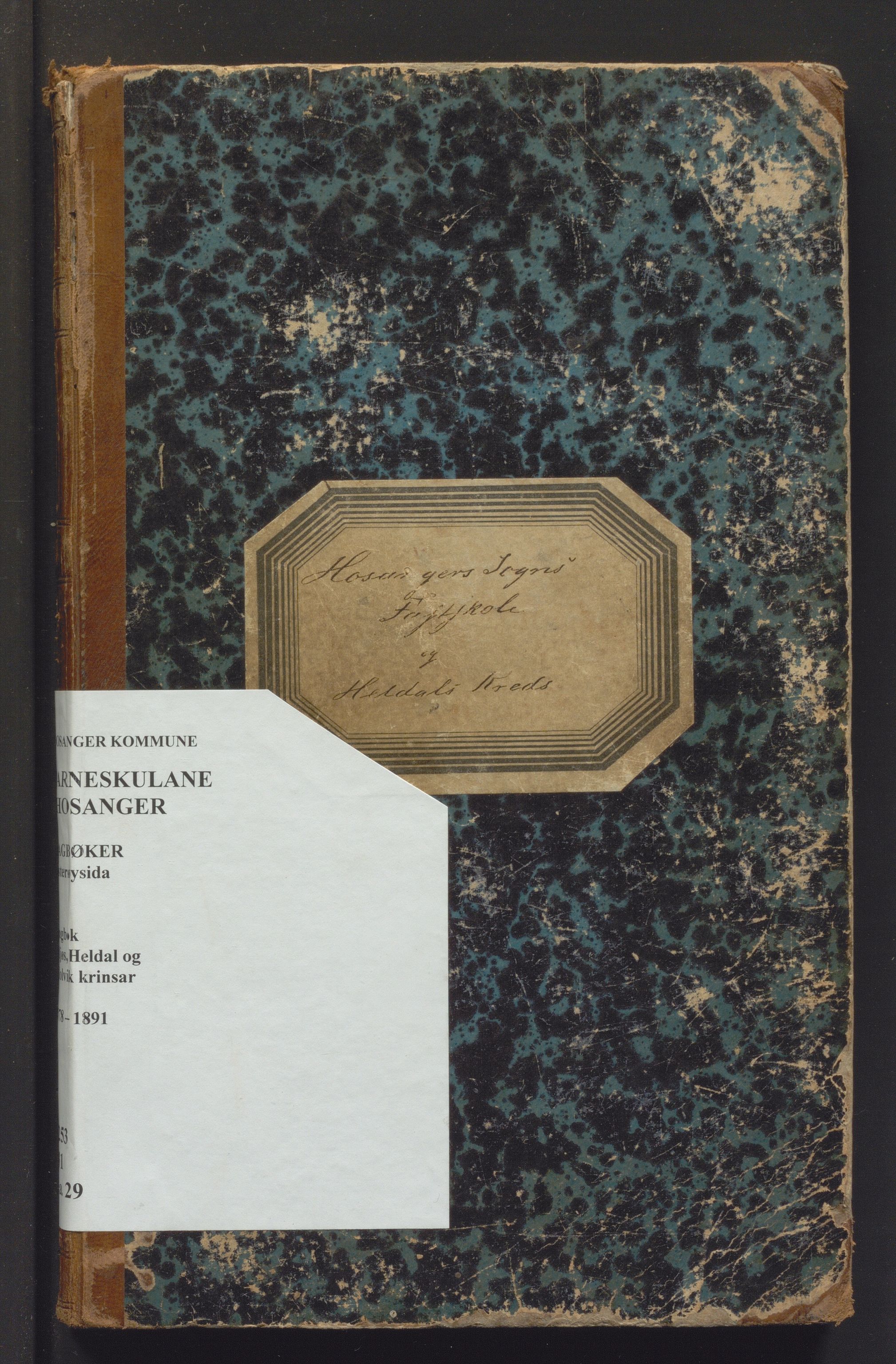 Hosanger kommune. Barneskulane, IKAH/1253a-231/G/Ga/L0029: Dagbok for Mjøs, Heldal og Molvik krinsar, 1878-1891