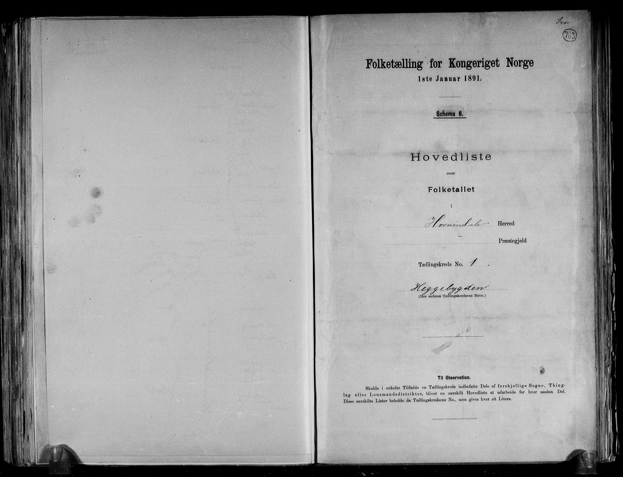 RA, 1891 census for 1444 Hornindal, 1891, p. 5