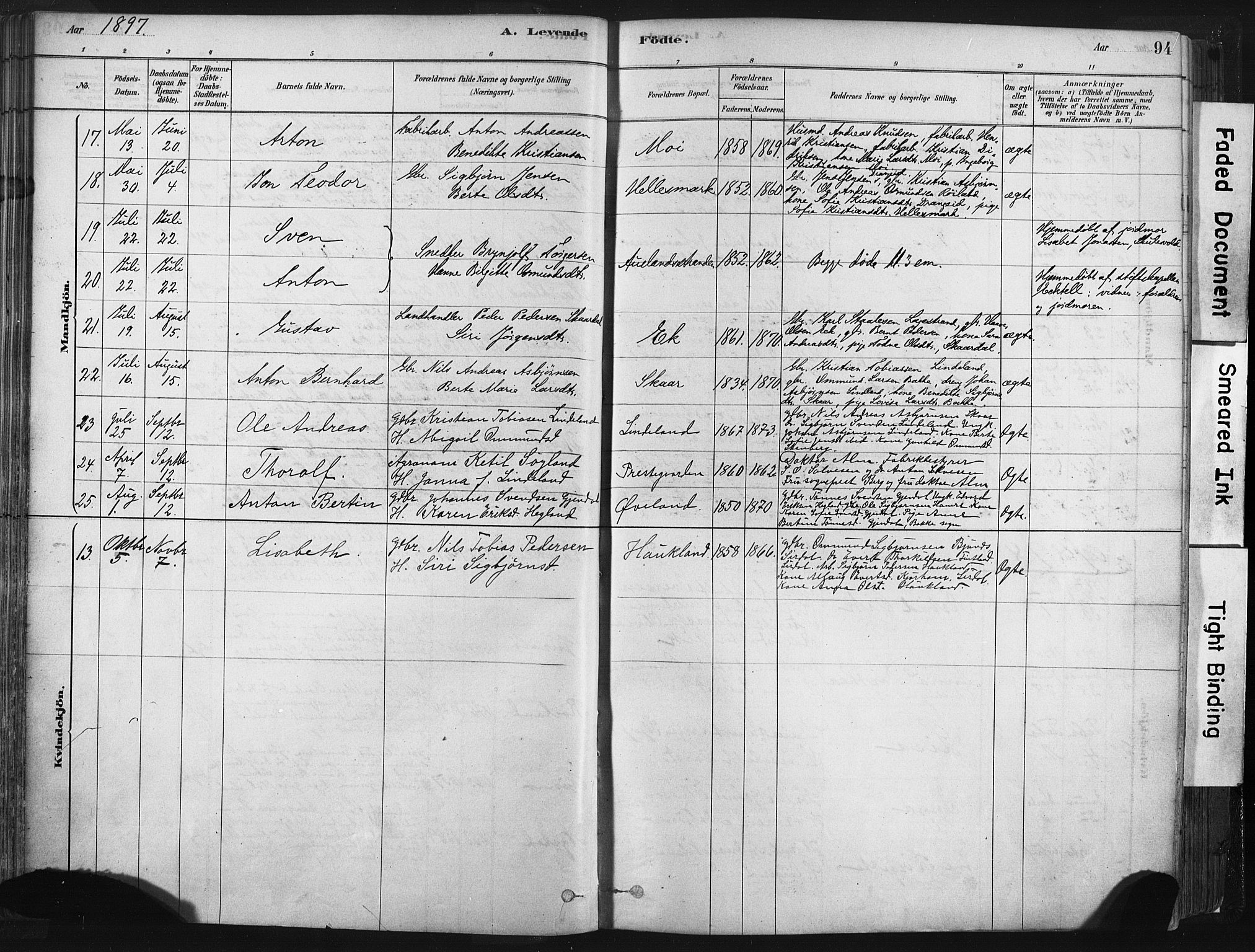 Lund sokneprestkontor, AV/SAST-A-101809/S06/L0011: Parish register (official) no. A 10, 1877-1904, p. 94