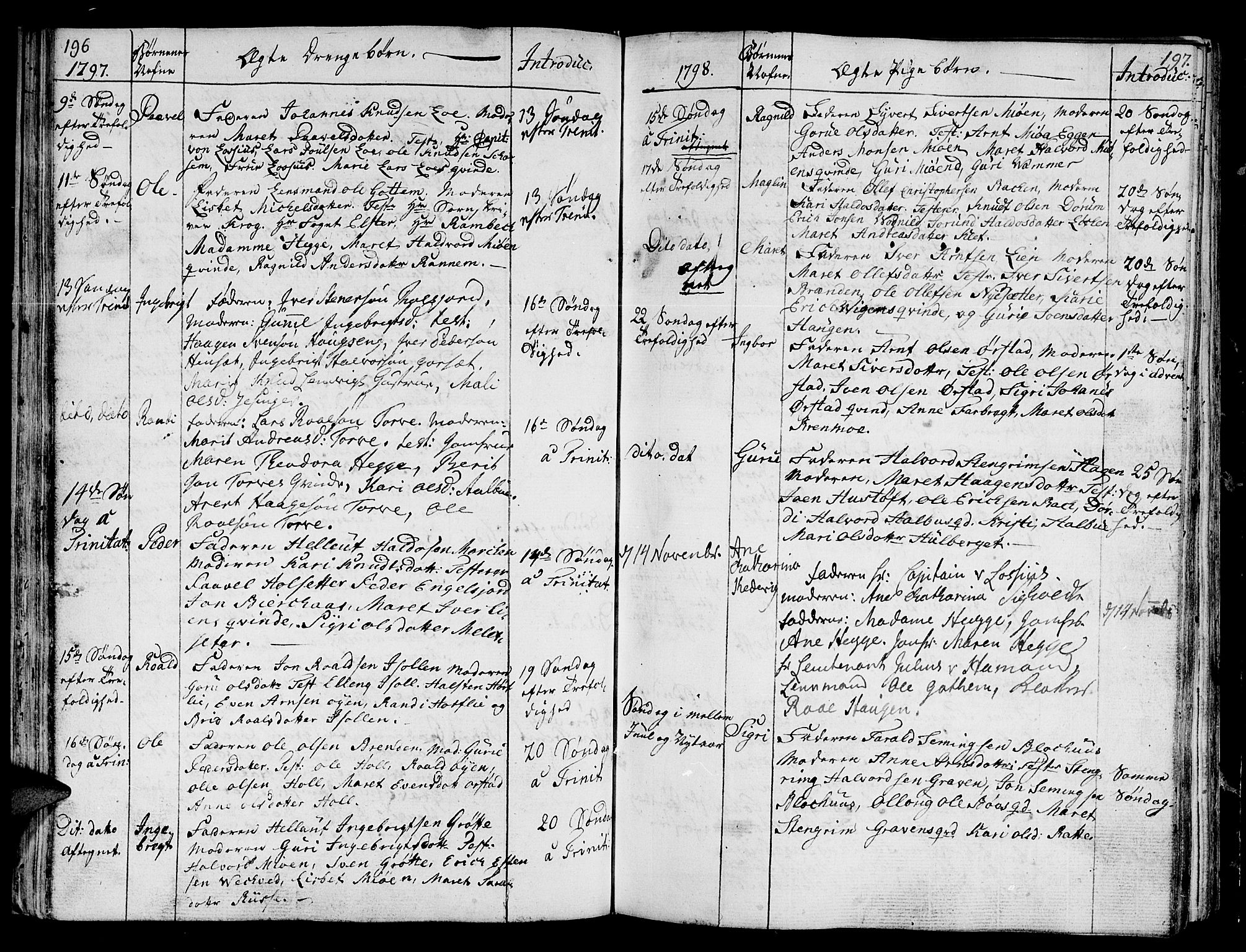 Ministerialprotokoller, klokkerbøker og fødselsregistre - Sør-Trøndelag, SAT/A-1456/678/L0893: Parish register (official) no. 678A03, 1792-1805, p. 196-197