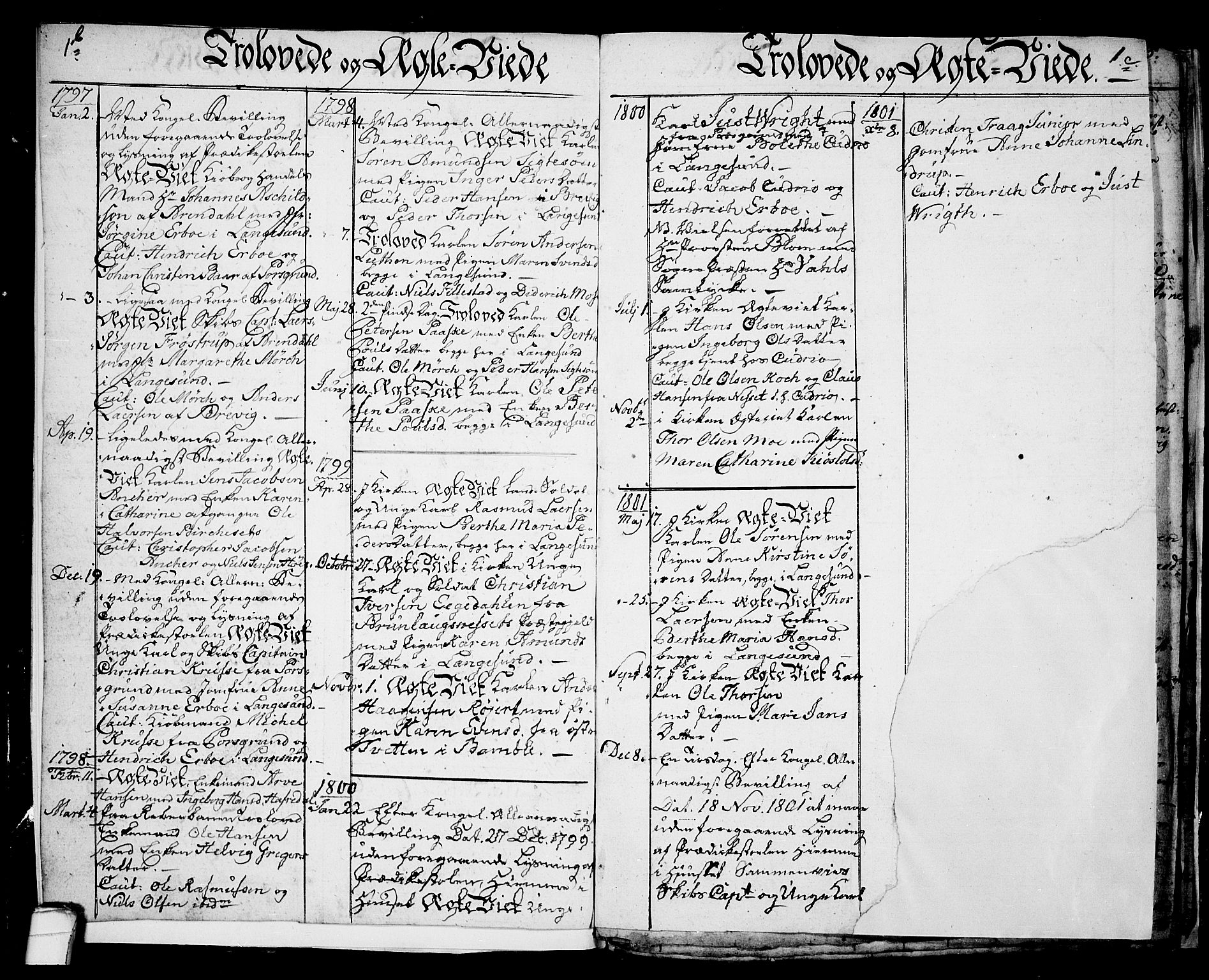 Langesund kirkebøker, AV/SAKO-A-280/G/Ga/L0001: Parish register (copy) no. 1, 1783-1801, p. 1