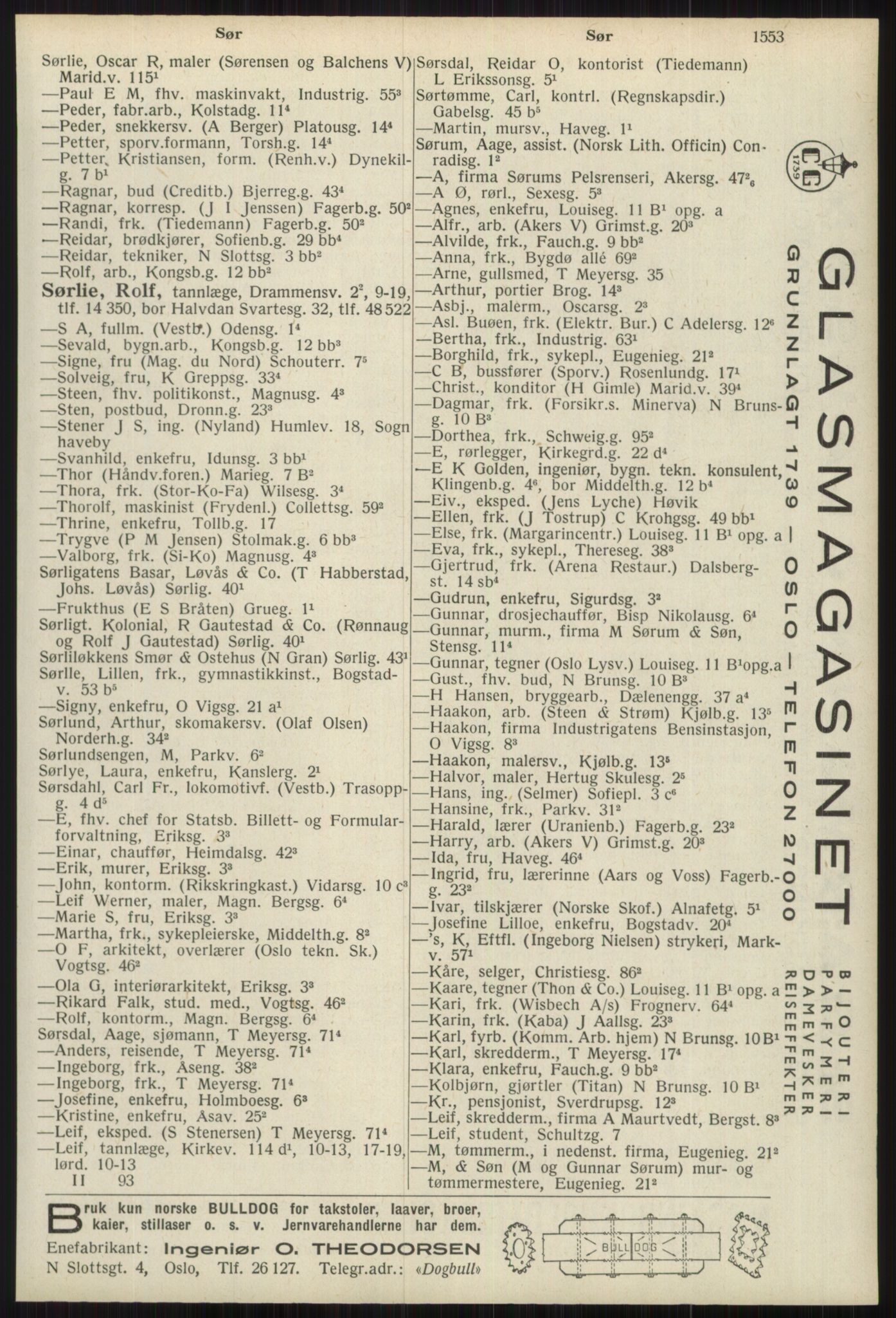 Kristiania/Oslo adressebok, PUBL/-, 1939, p. 1553