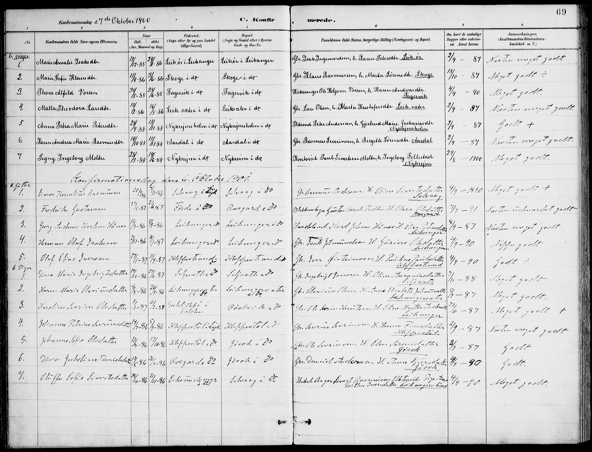 Ministerialprotokoller, klokkerbøker og fødselsregistre - Møre og Romsdal, AV/SAT-A-1454/508/L0095: Parish register (official) no. 508A02, 1887-1920, p. 69