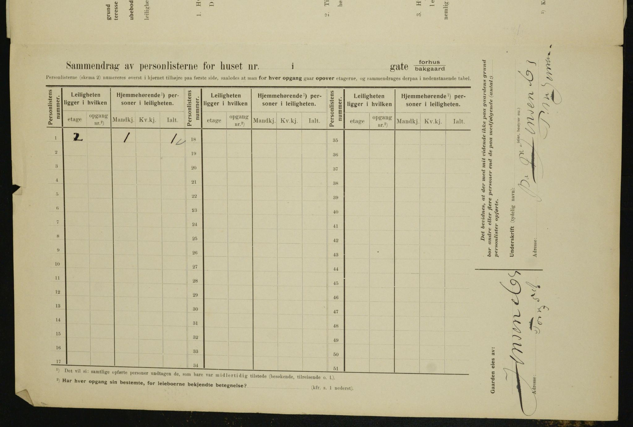 OBA, Municipal Census 1910 for Kristiania, 1910, p. 108113