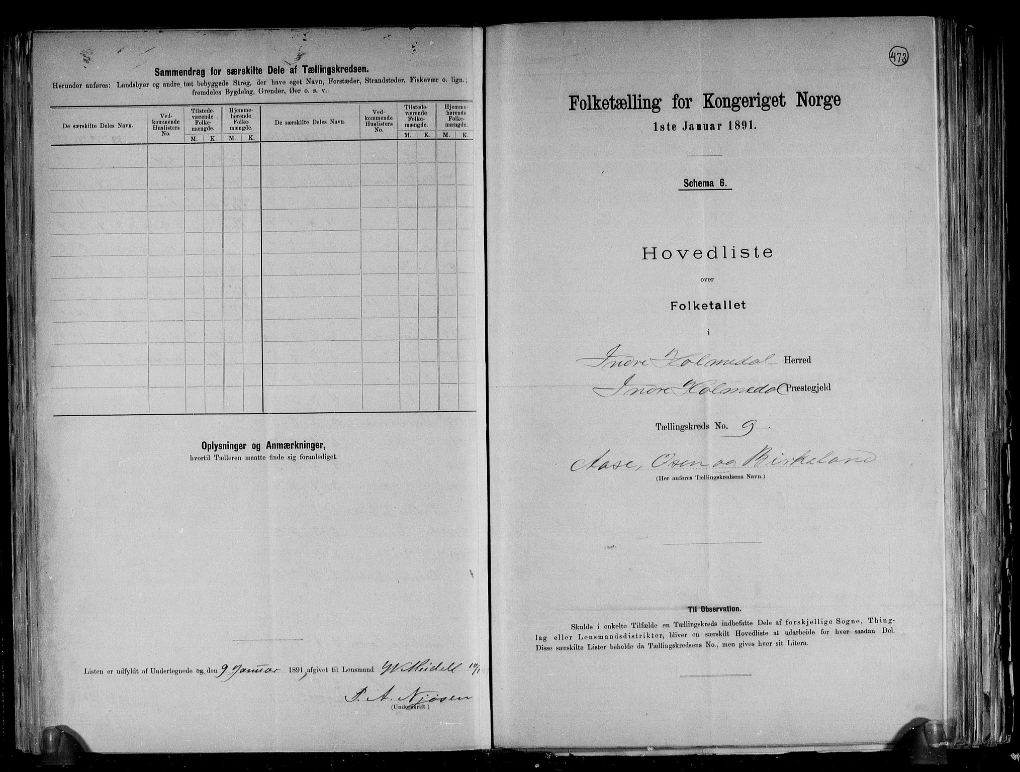 RA, 1891 census for 1430 Indre Holmedal, 1891, p. 28