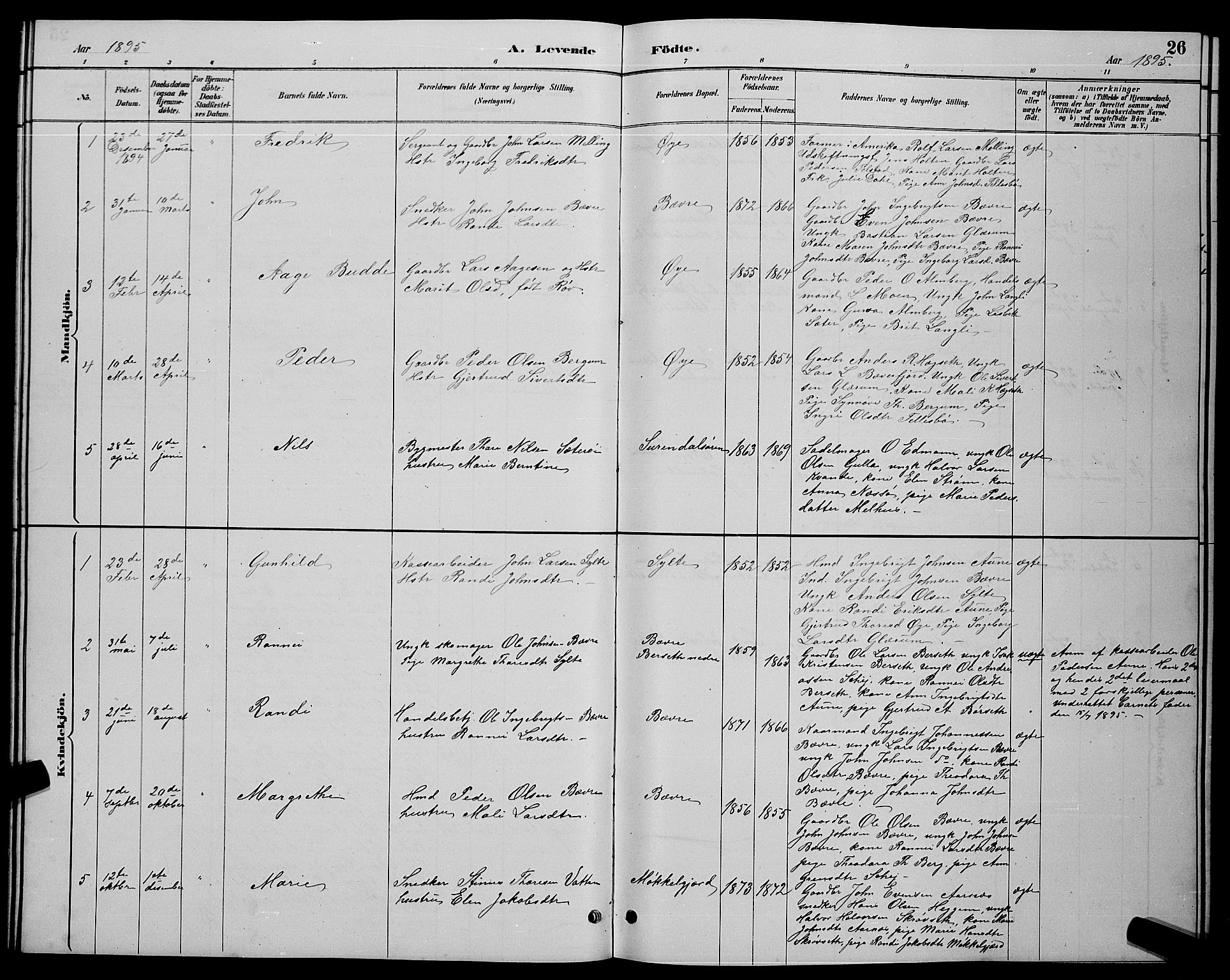 Ministerialprotokoller, klokkerbøker og fødselsregistre - Møre og Romsdal, AV/SAT-A-1454/595/L1052: Parish register (copy) no. 595C04, 1885-1900, p. 26