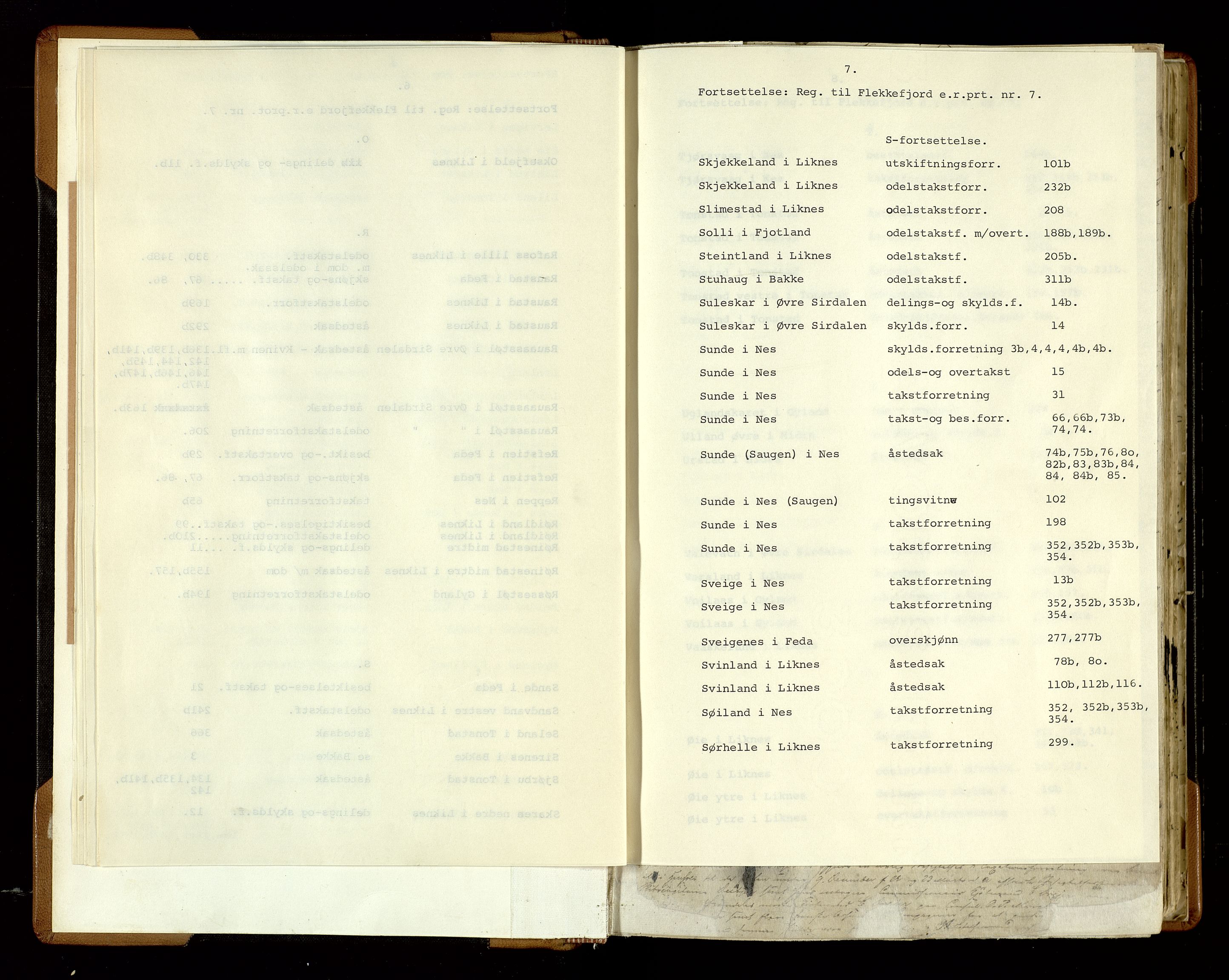 Flekkefjord sorenskriveri, AV/SAK-1221-0001/F/Fb/L0006: Ekstrarettsprotokoll nr. 7, 1844-1867, p. 7