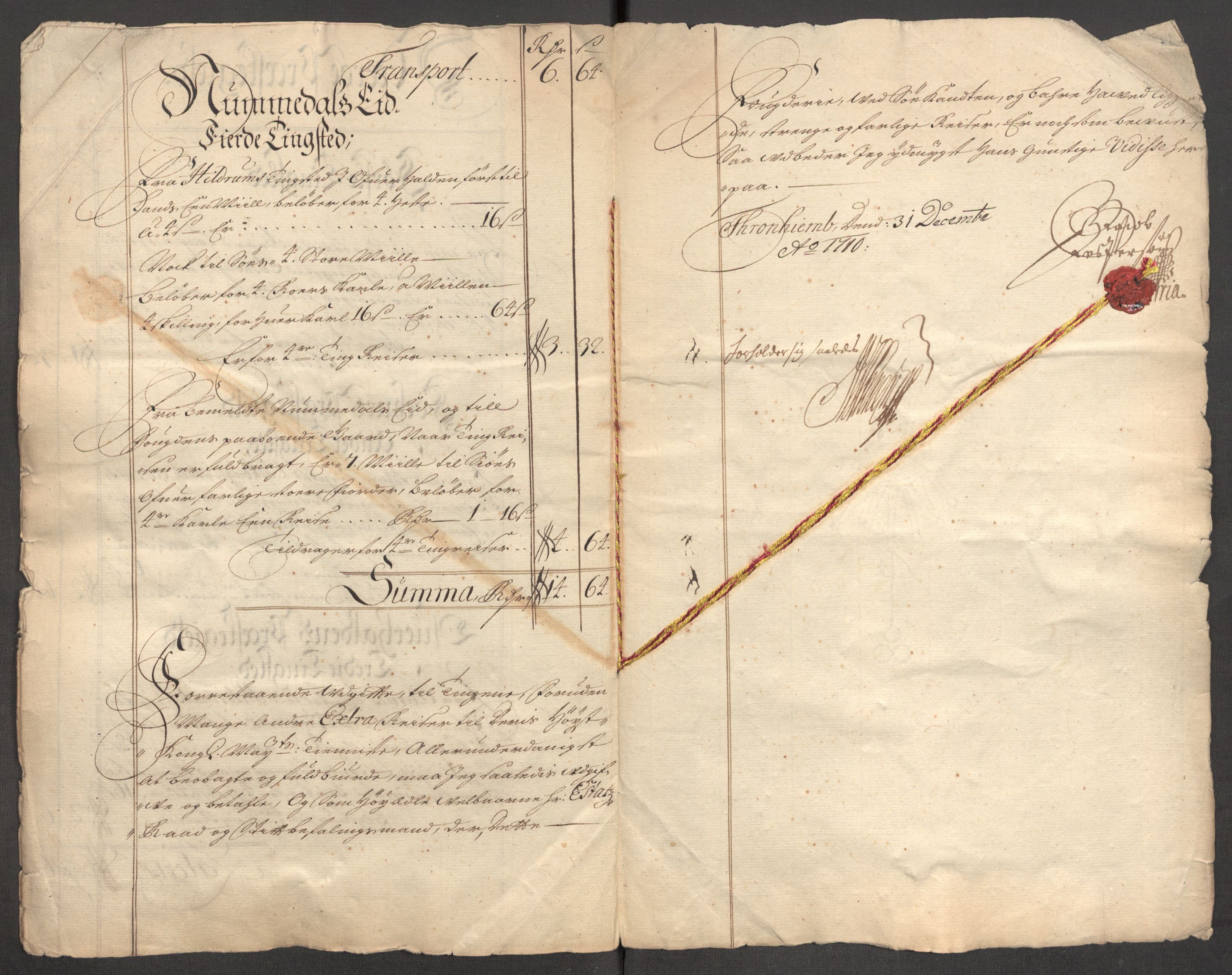 Rentekammeret inntil 1814, Reviderte regnskaper, Fogderegnskap, RA/EA-4092/R64/L4431: Fogderegnskap Namdal, 1709-1710, p. 472