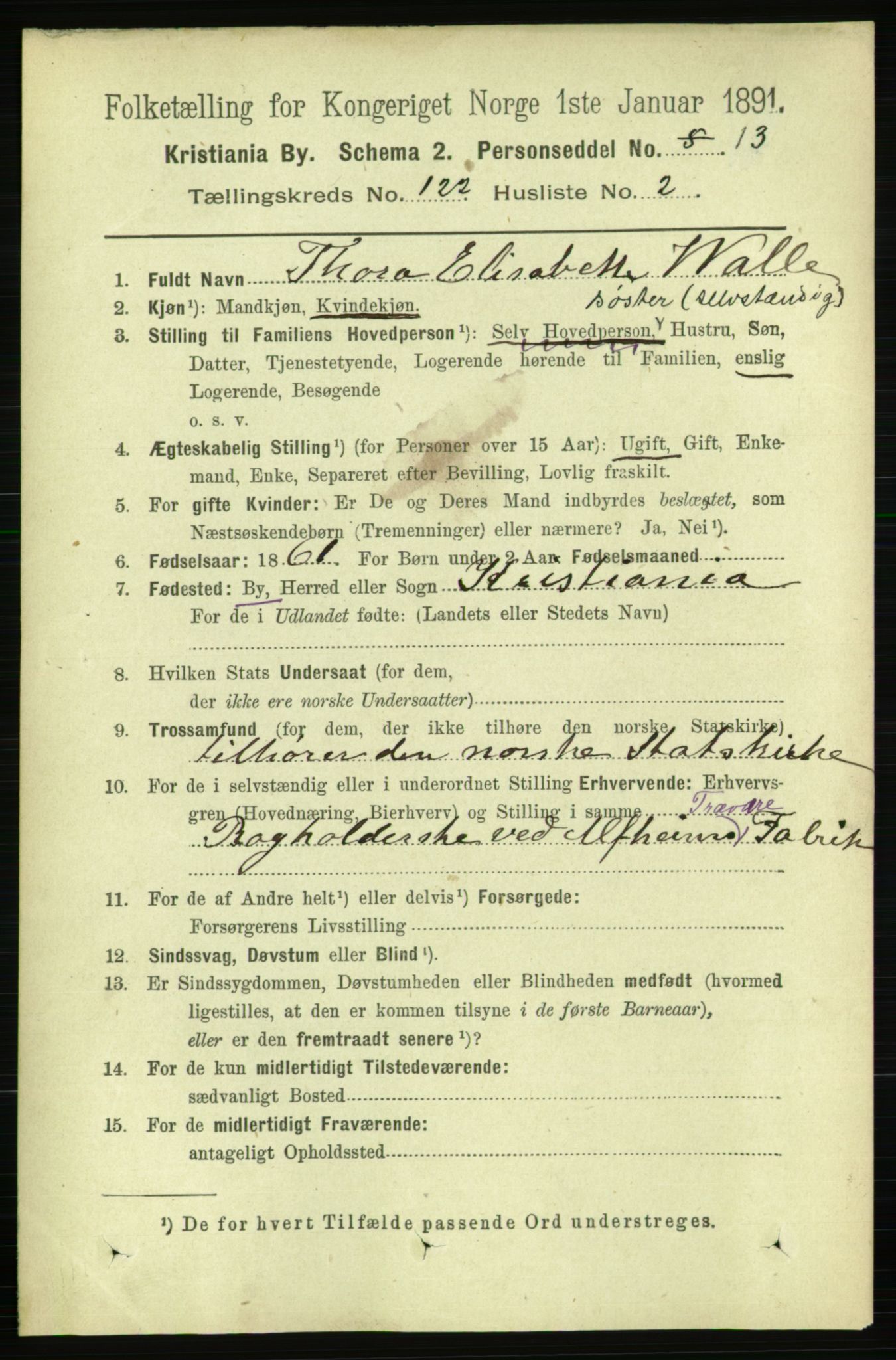 RA, 1891 census for 0301 Kristiania, 1891, p. 64663