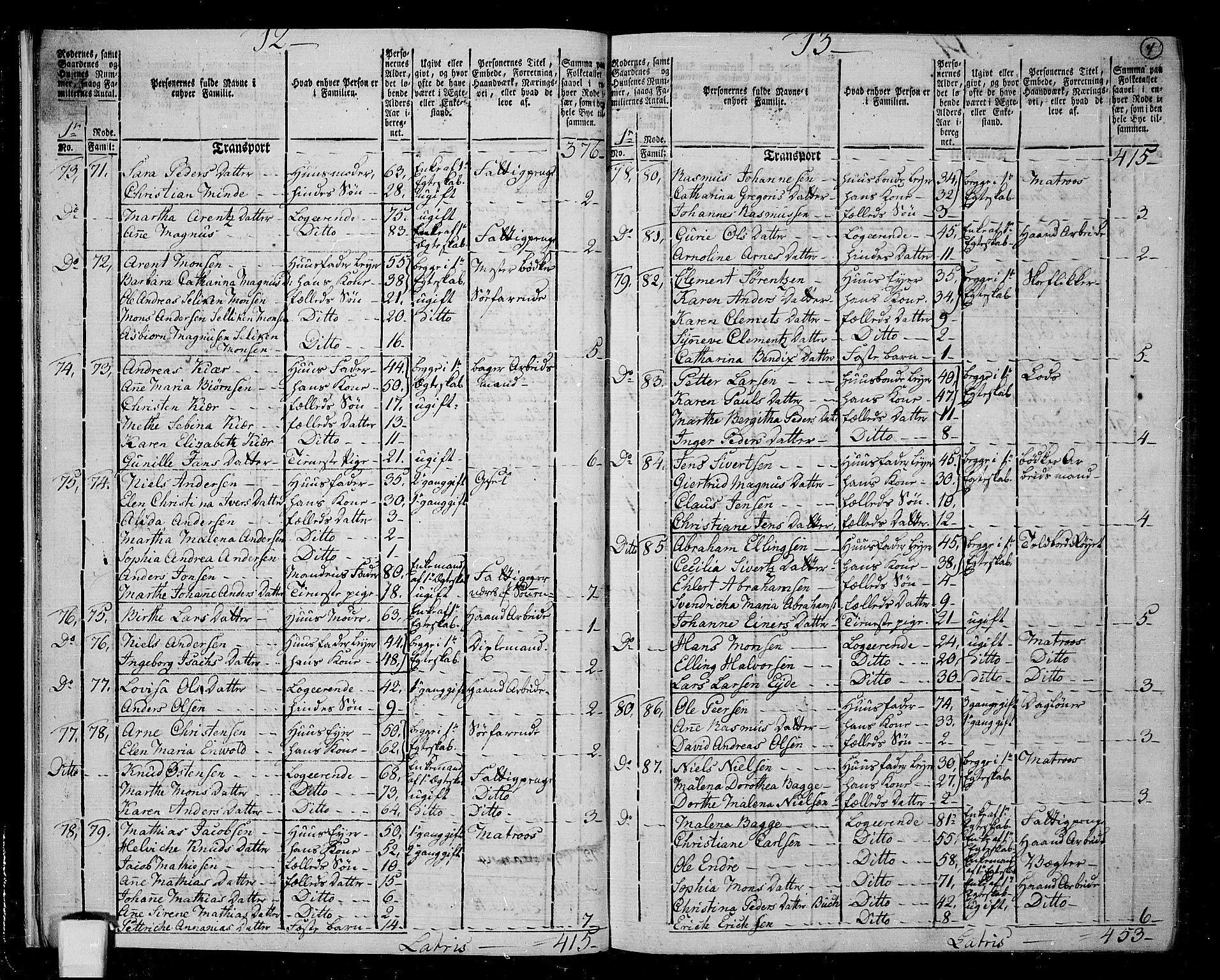RA, 1801 census for 1301 Bergen, 1801, p. 6b-7a