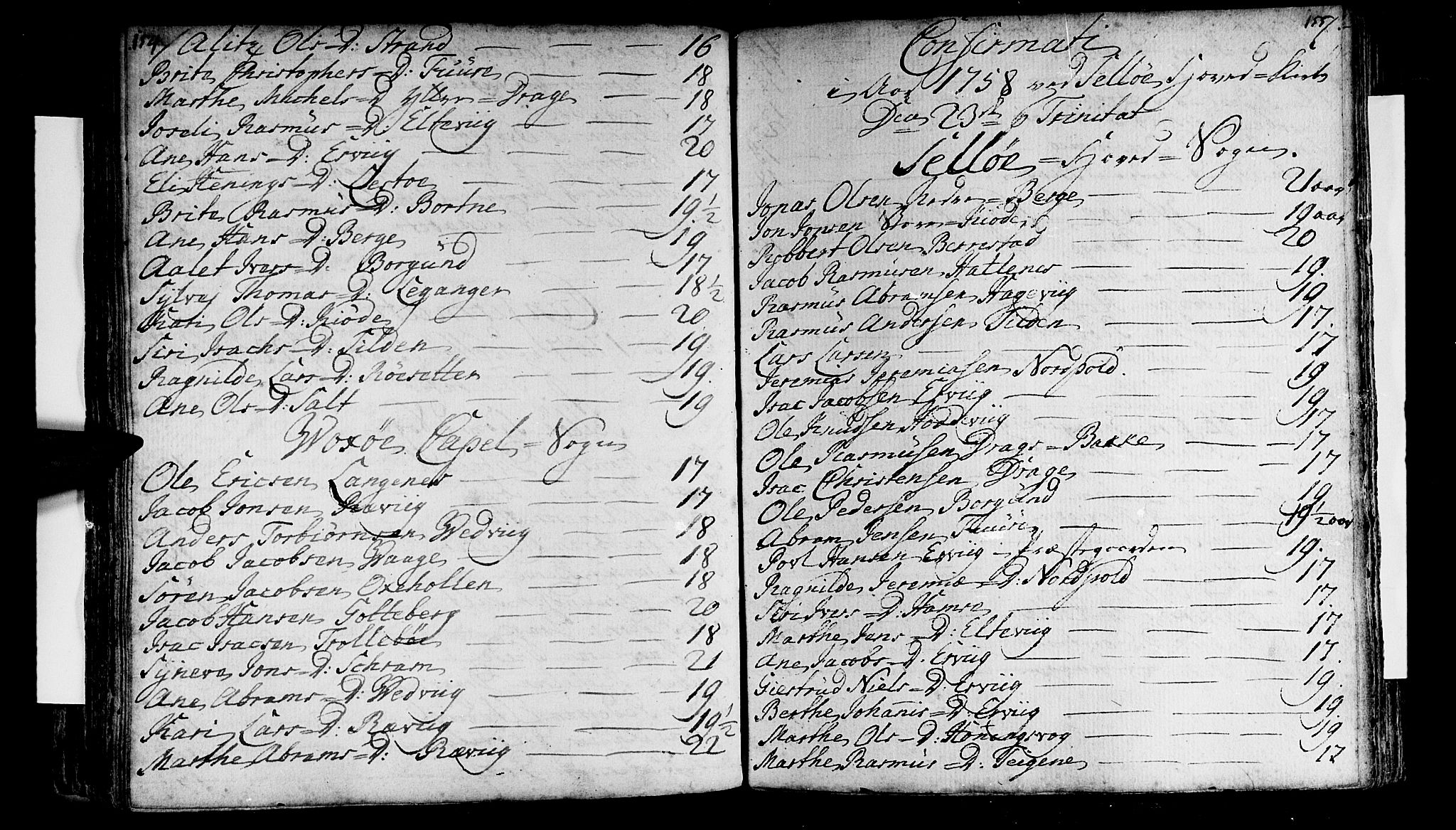 Selje sokneprestembete, AV/SAB-A-99938/H/Ha/Haa/Haaa: Parish register (official) no. A 4, 1743-1759, p. 154-155