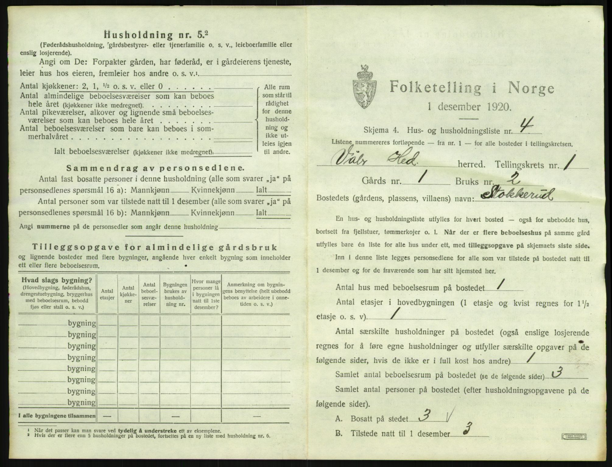SAH, 1920 census for Våler (Hedmark), 1920, p. 53