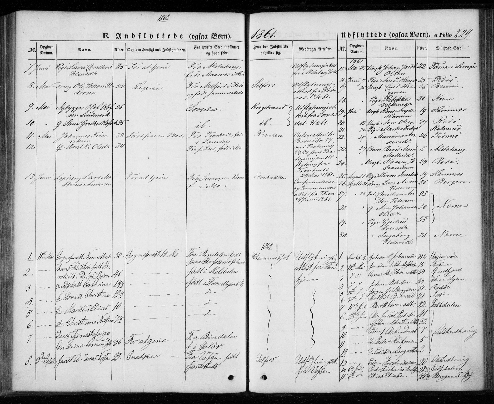 Ministerialprotokoller, klokkerbøker og fødselsregistre - Nordland, SAT/A-1459/827/L0392: Parish register (official) no. 827A04, 1853-1866, p. 229