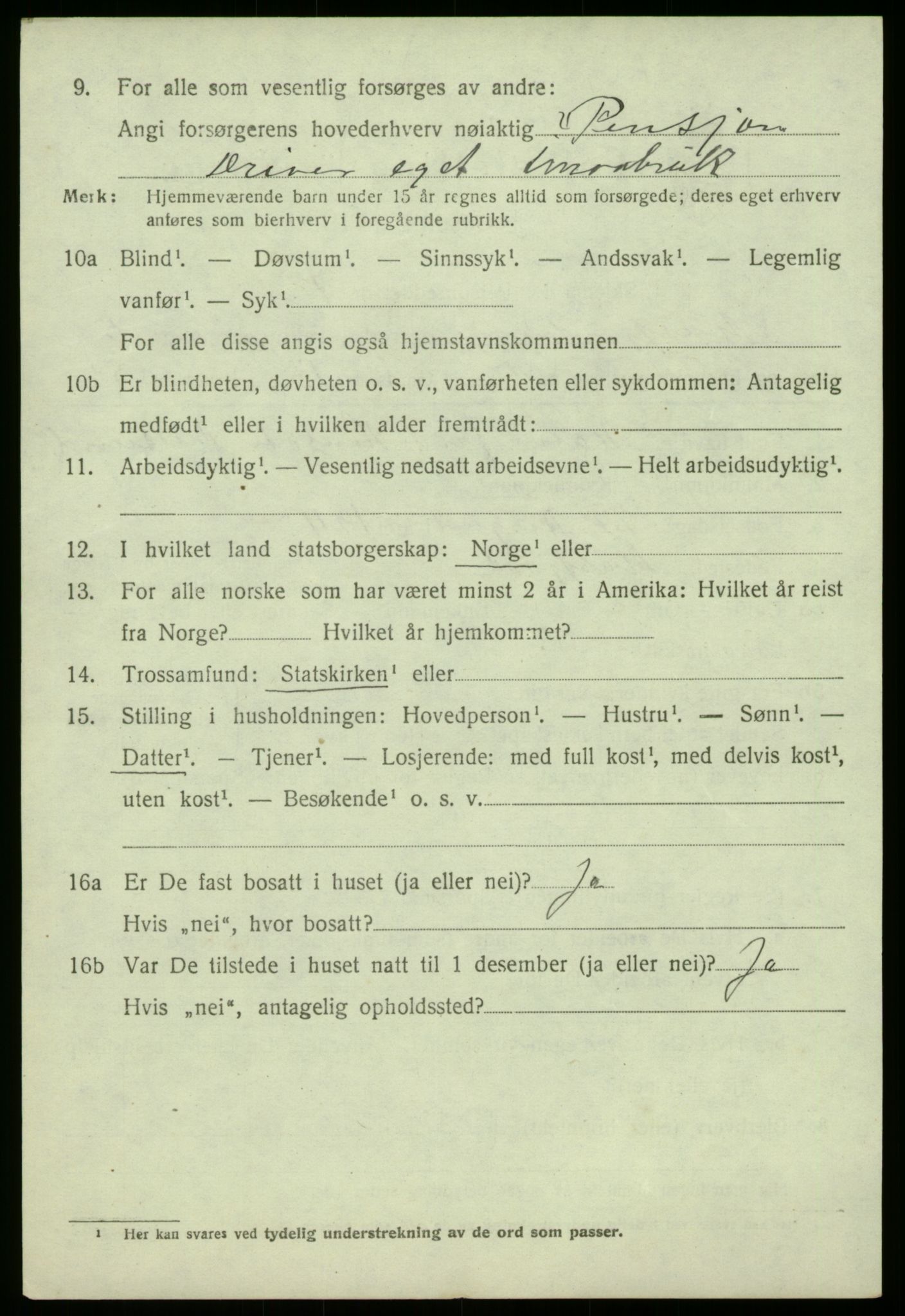 SAB, 1920 census for Masfjorden, 1920, p. 2266