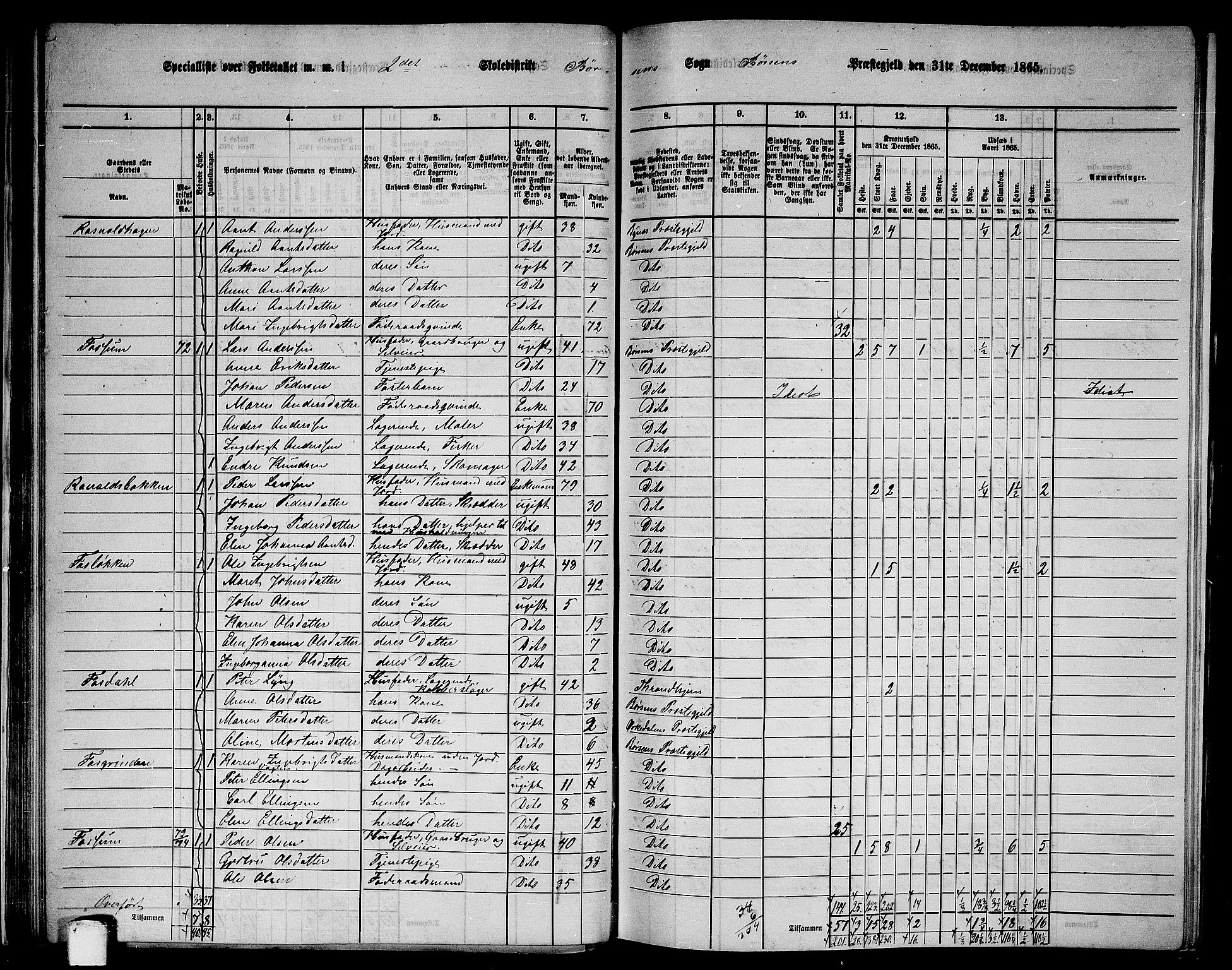 RA, 1865 census for Børsa, 1865, p. 38