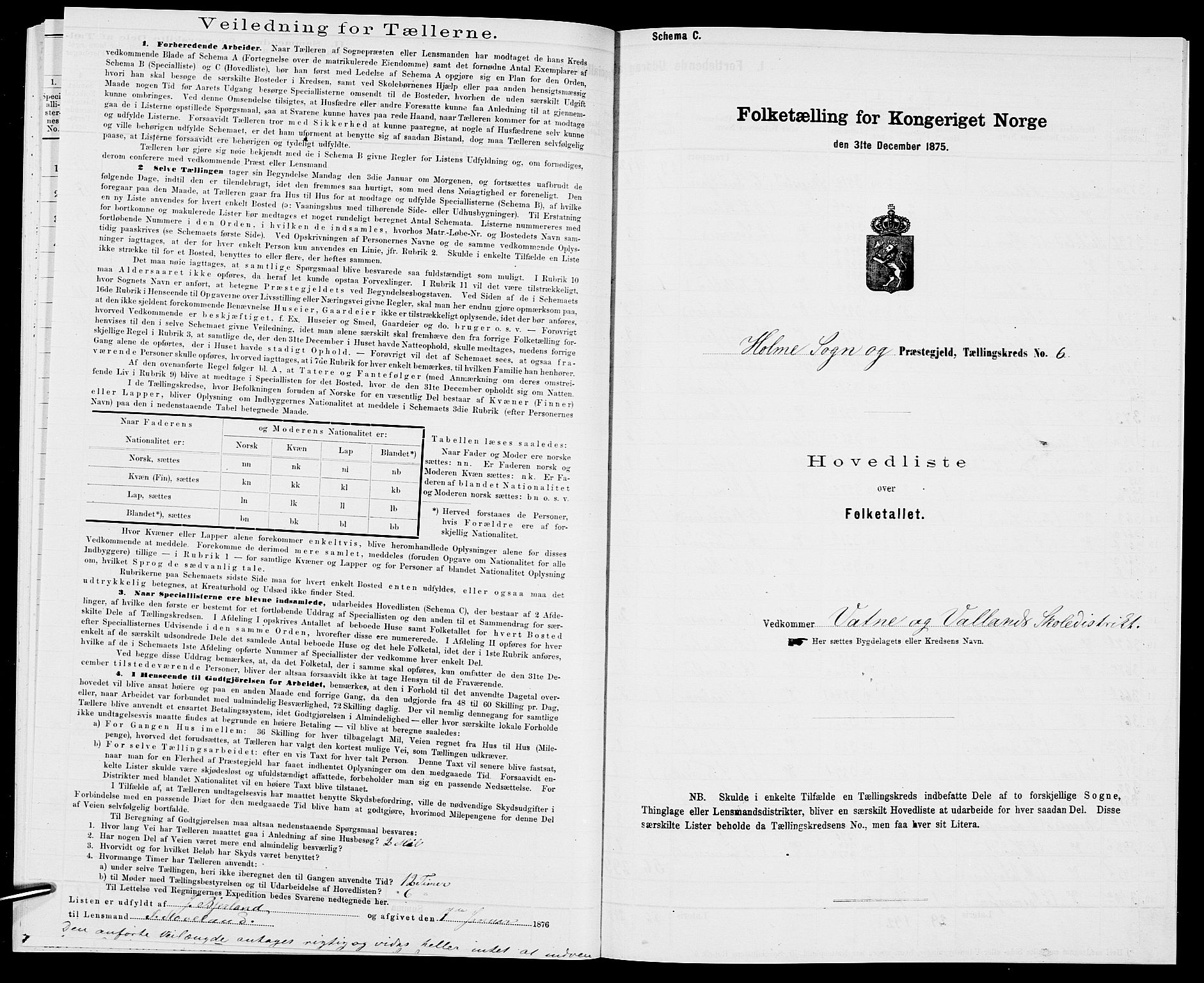 SAK, 1875 census for 1020P Holum, 1875, p. 33