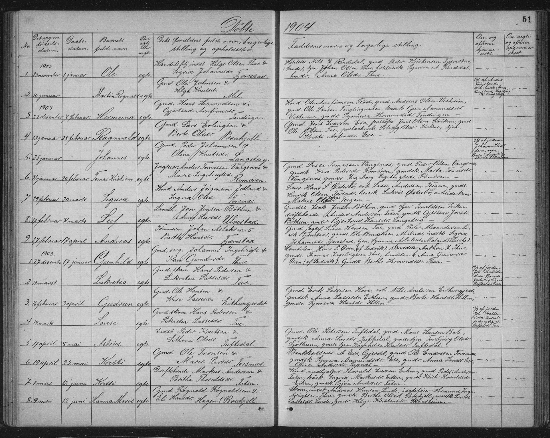 Balestrand sokneprestembete, AV/SAB-A-79601/H/Hab/Haba/L0002: Parish register (copy) no. A 2, 1880-1919, p. 51