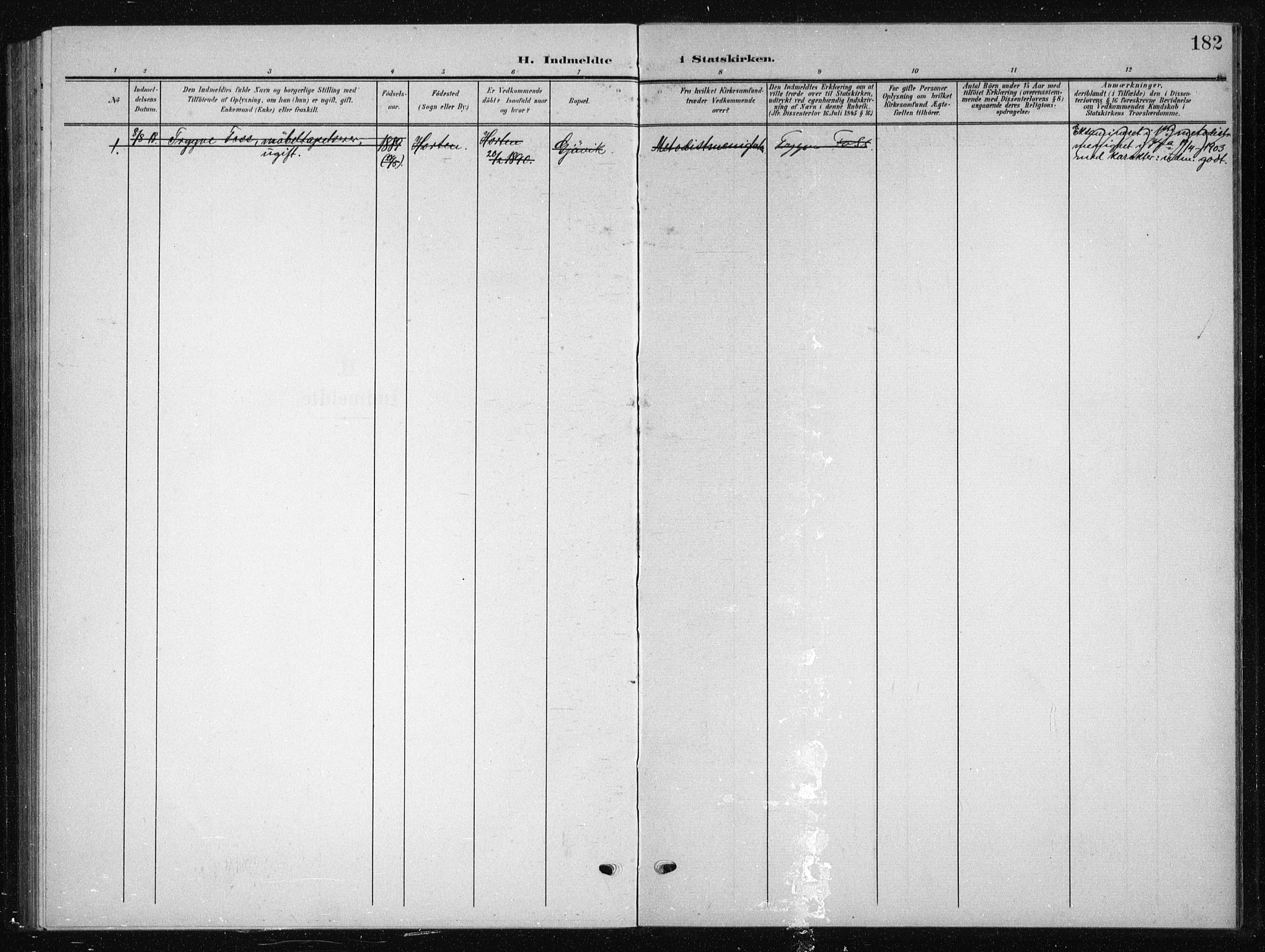 Skedsmo prestekontor Kirkebøker, SAO/A-10033a/G/Gb/L0002: Parish register (copy) no. II 2, 1903-1931, p. 182