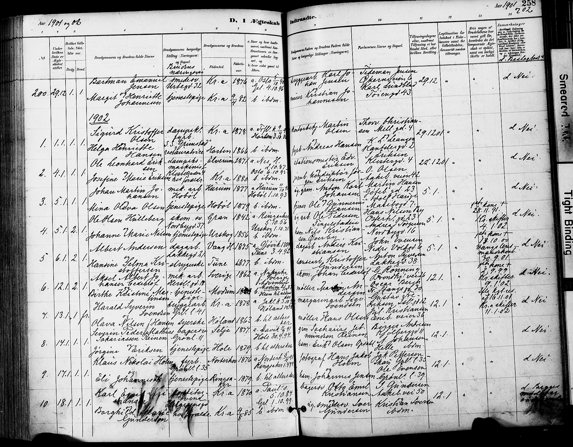Grønland prestekontor Kirkebøker, SAO/A-10848/F/Fa/L0013: Parish register (official) no. 13, 1887-1906, p. 258