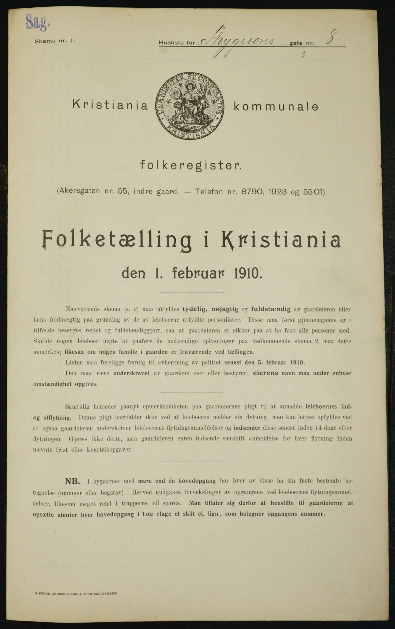 OBA, Municipal Census 1910 for Kristiania, 1910, p. 105681