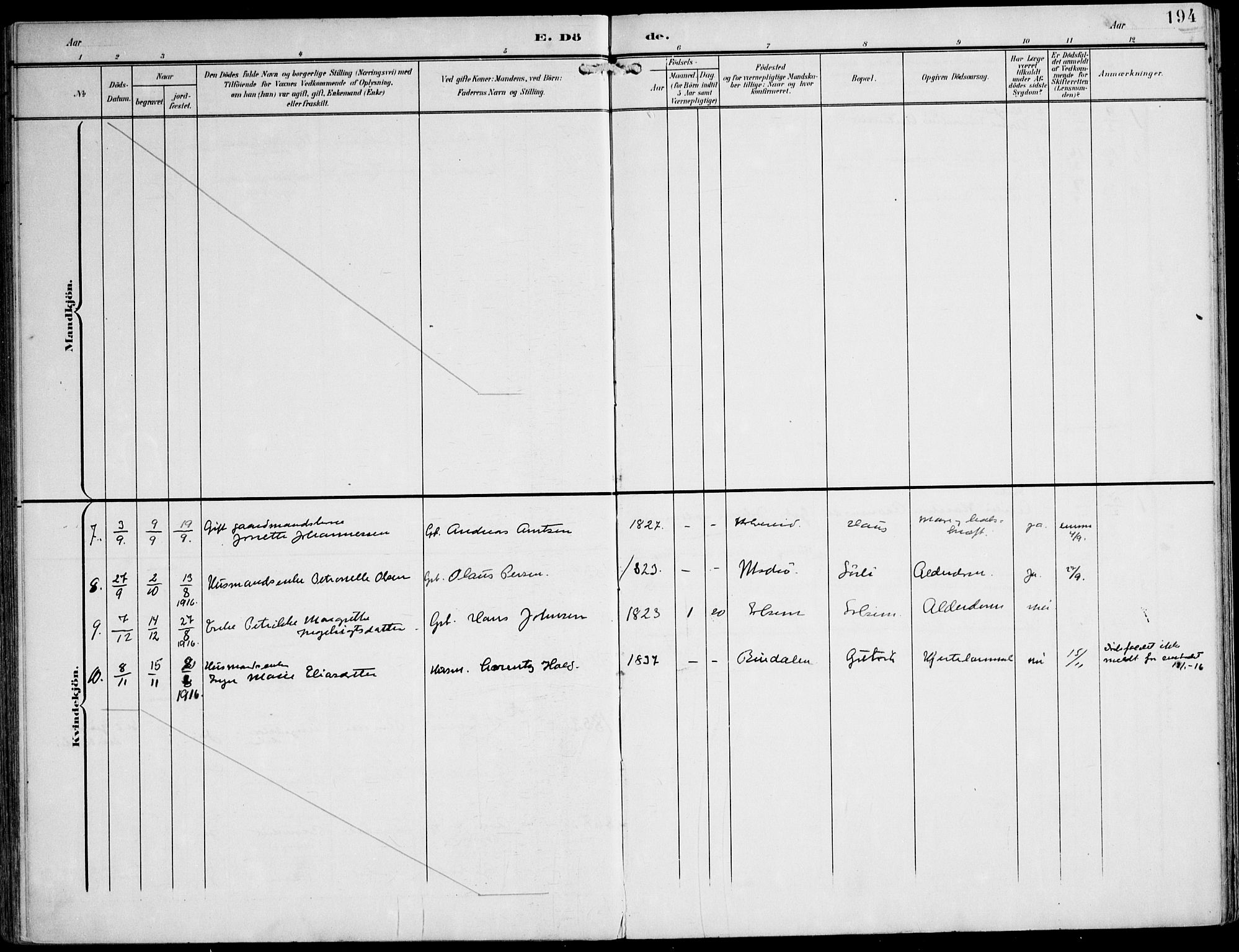 Ministerialprotokoller, klokkerbøker og fødselsregistre - Nord-Trøndelag, SAT/A-1458/788/L0698: Parish register (official) no. 788A05, 1902-1921, p. 194