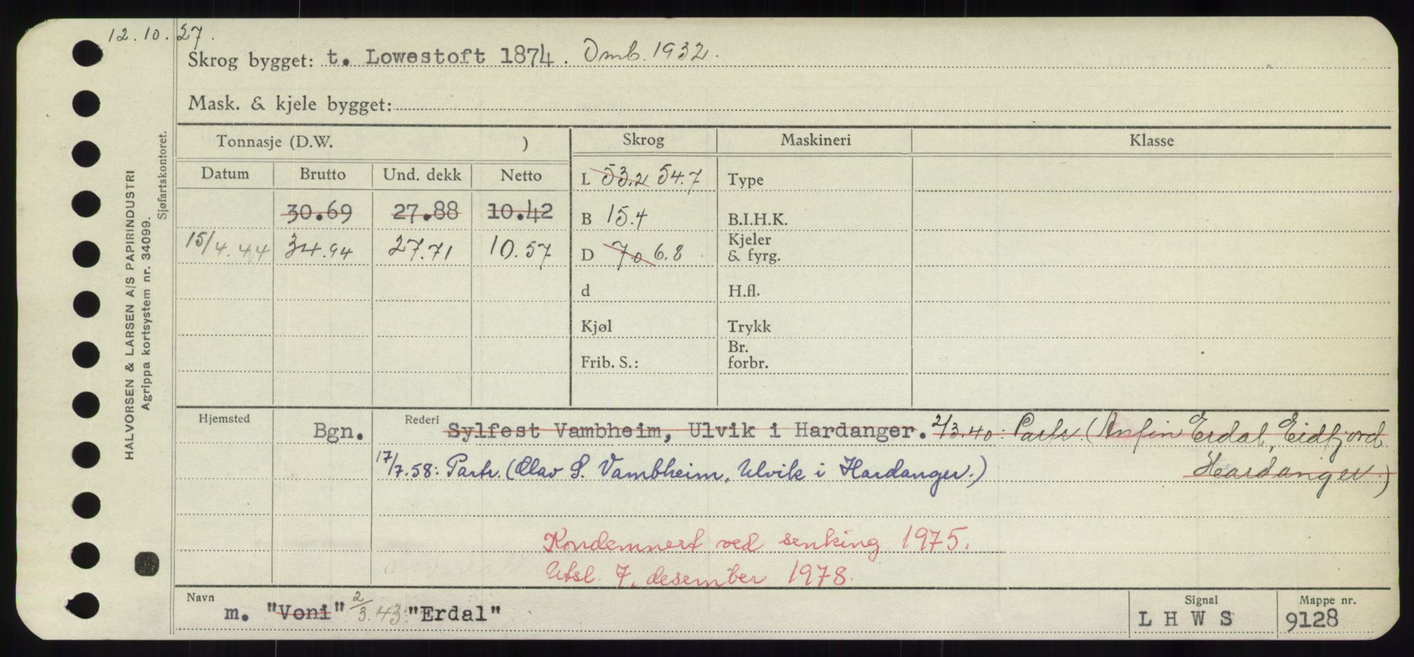 Sjøfartsdirektoratet med forløpere, Skipsmålingen, RA/S-1627/H/Hd/L0009: Fartøy, E, p. 465