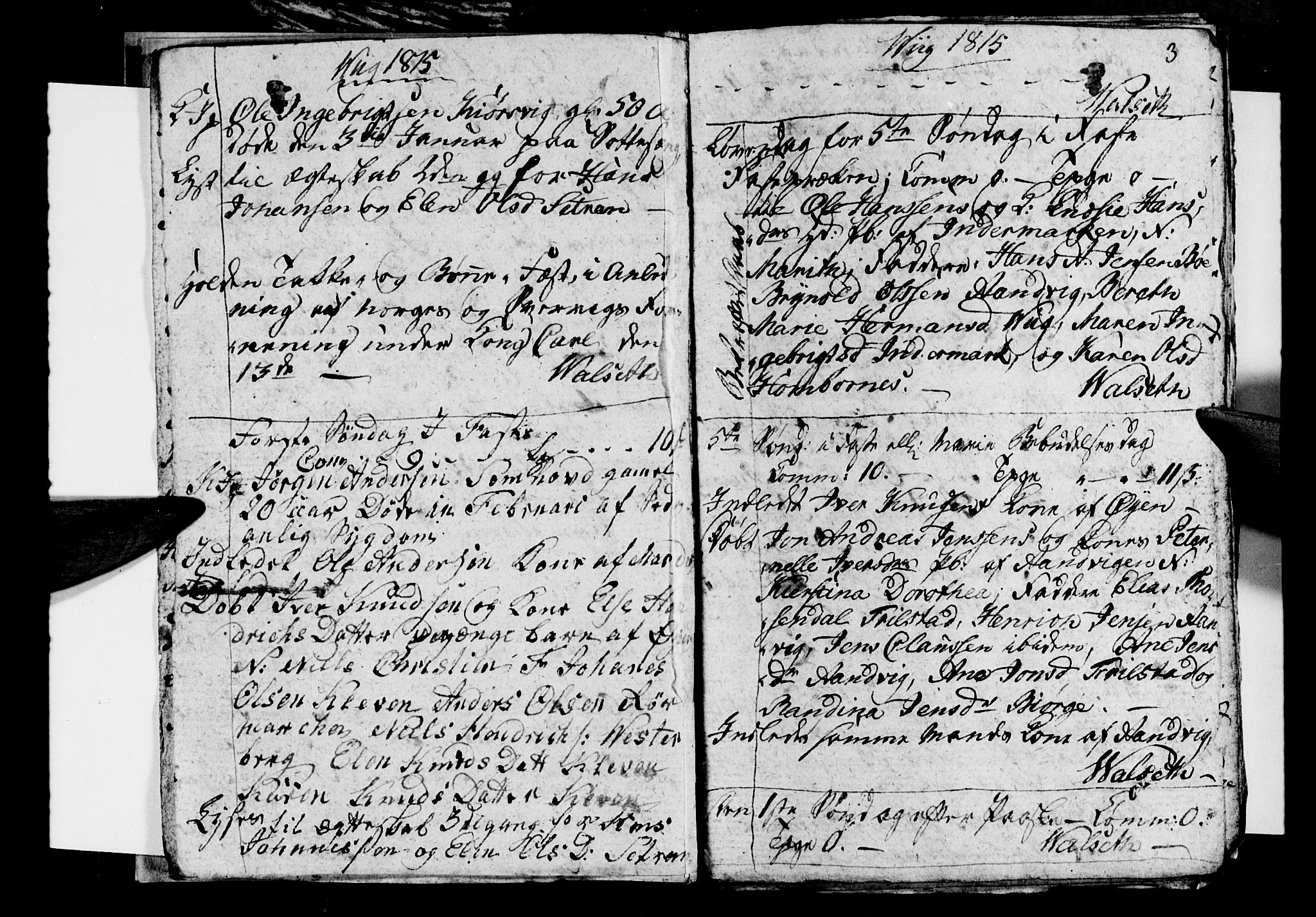 Ministerialprotokoller, klokkerbøker og fødselsregistre - Nordland, AV/SAT-A-1459/812/L0185: Parish register (copy) no. 812C03, 1815-1837, p. 3