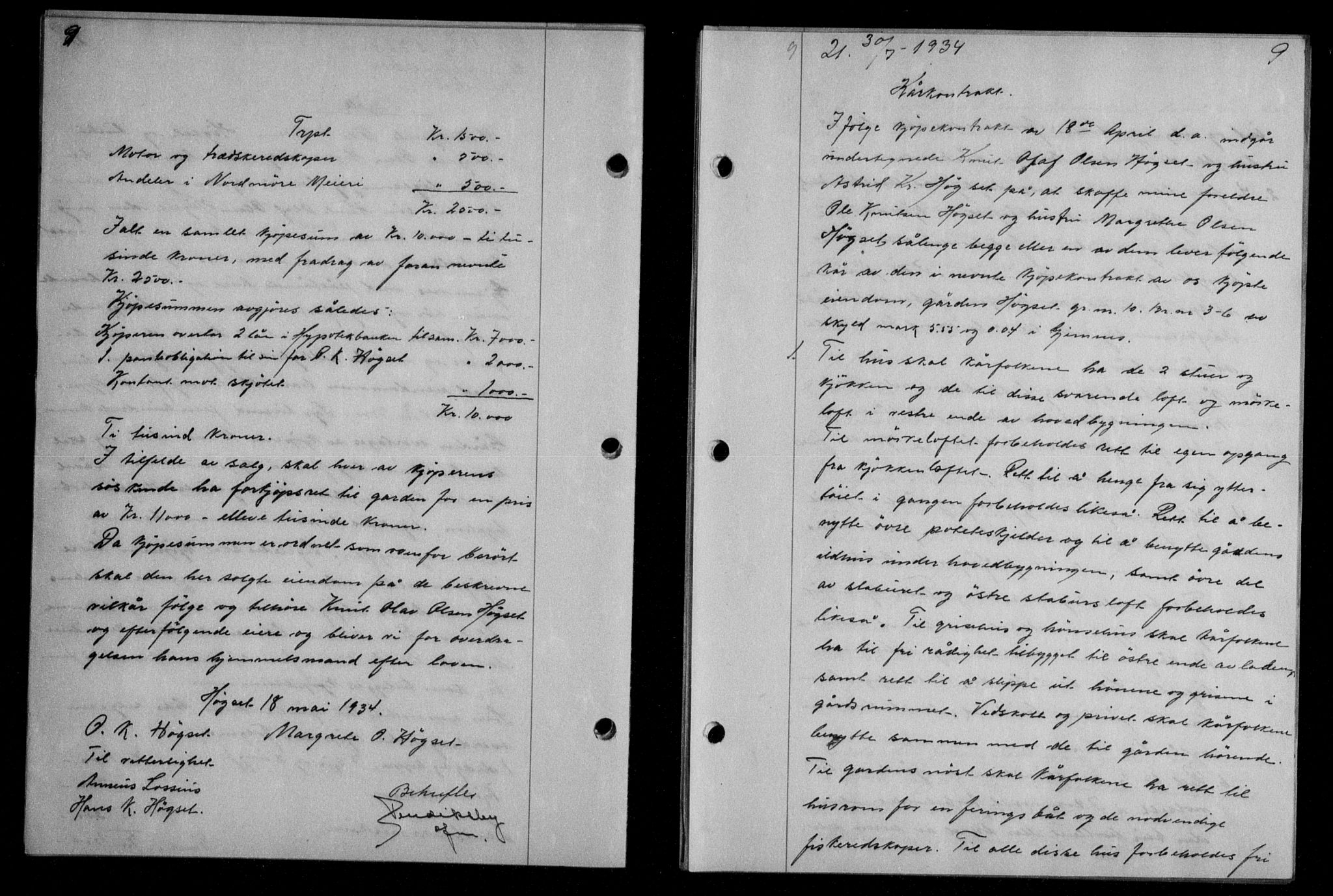 Nordmøre sorenskriveri, AV/SAT-A-4132/1/2/2Ca/L0082: Mortgage book no. 72, 1934-1934, Deed date: 30.07.1934