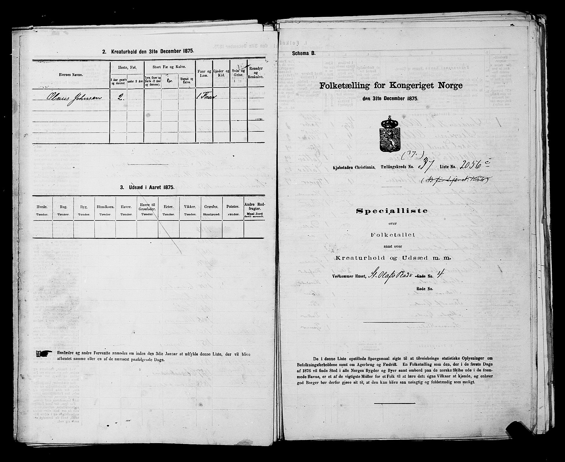 RA, 1875 census for 0301 Kristiania, 1875, p. 5876