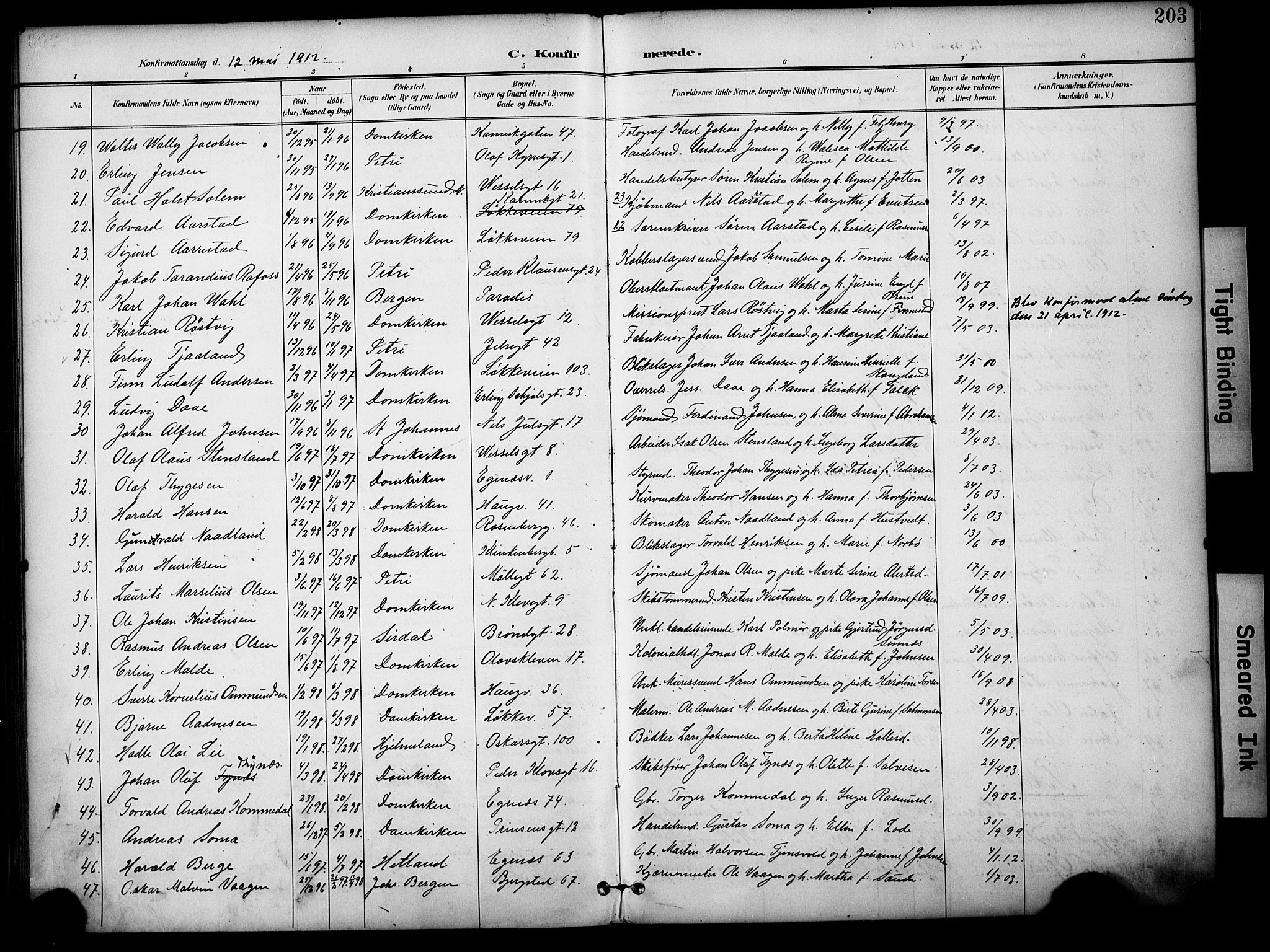 Domkirken sokneprestkontor, AV/SAST-A-101812/001/30/30BA/L0031: Parish register (official) no. A 30, 1896-1916, p. 203