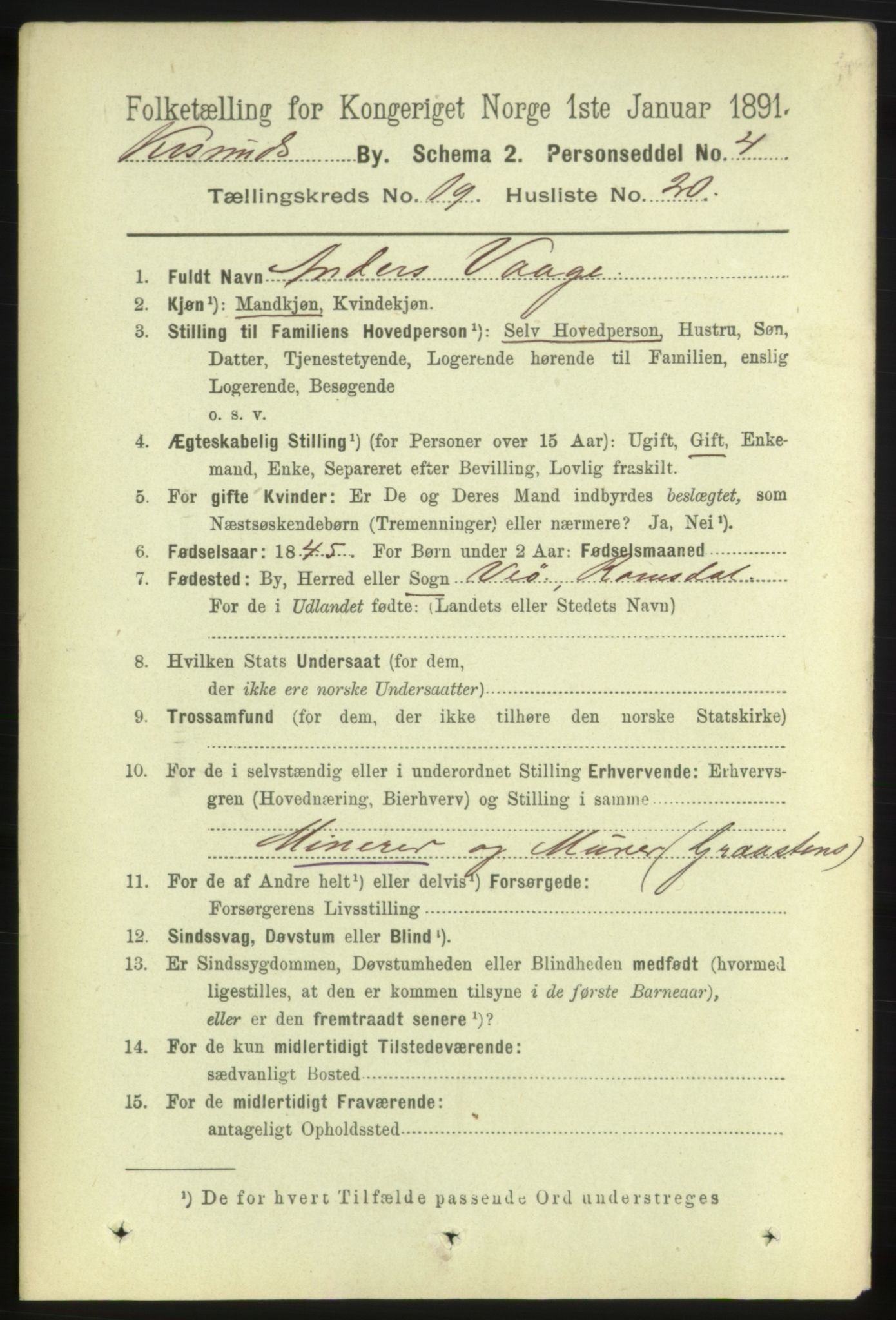 RA, 1891 census for 1503 Kristiansund, 1891, p. 12640