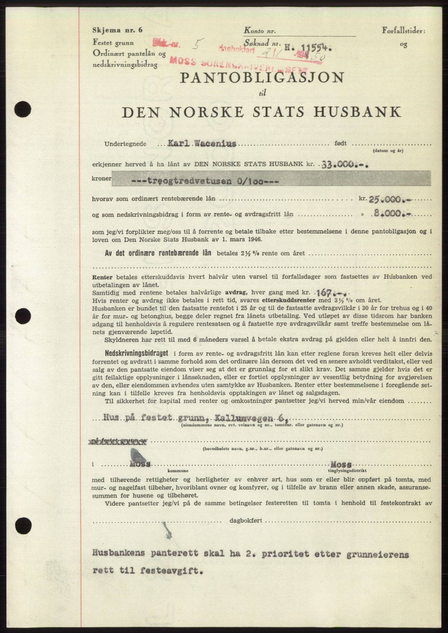 Moss sorenskriveri, SAO/A-10168: Mortgage book no. B23, 1949-1950, Diary no: : 5/1950