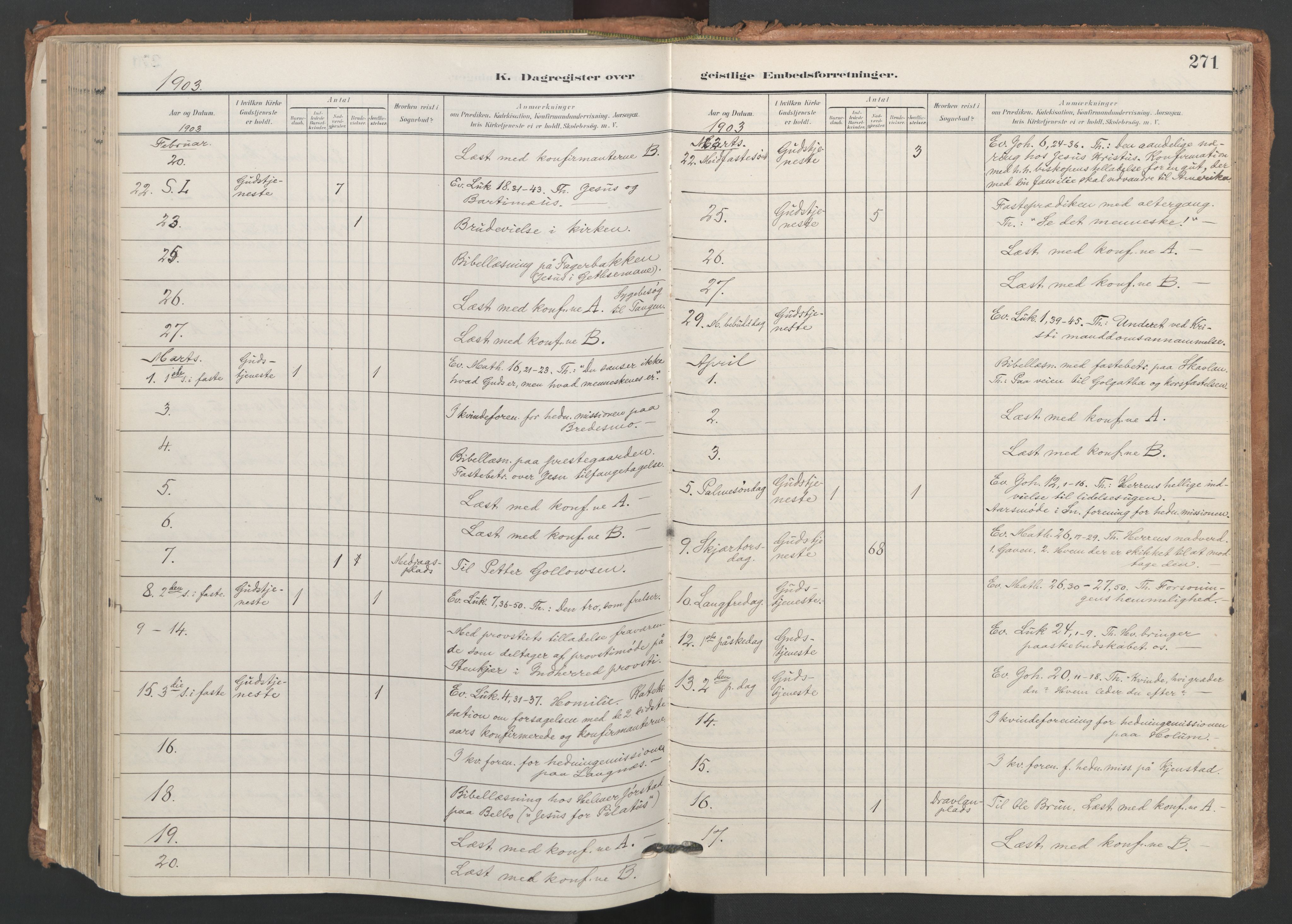 Ministerialprotokoller, klokkerbøker og fødselsregistre - Nord-Trøndelag, AV/SAT-A-1458/749/L0477: Parish register (official) no. 749A11, 1902-1927, p. 271