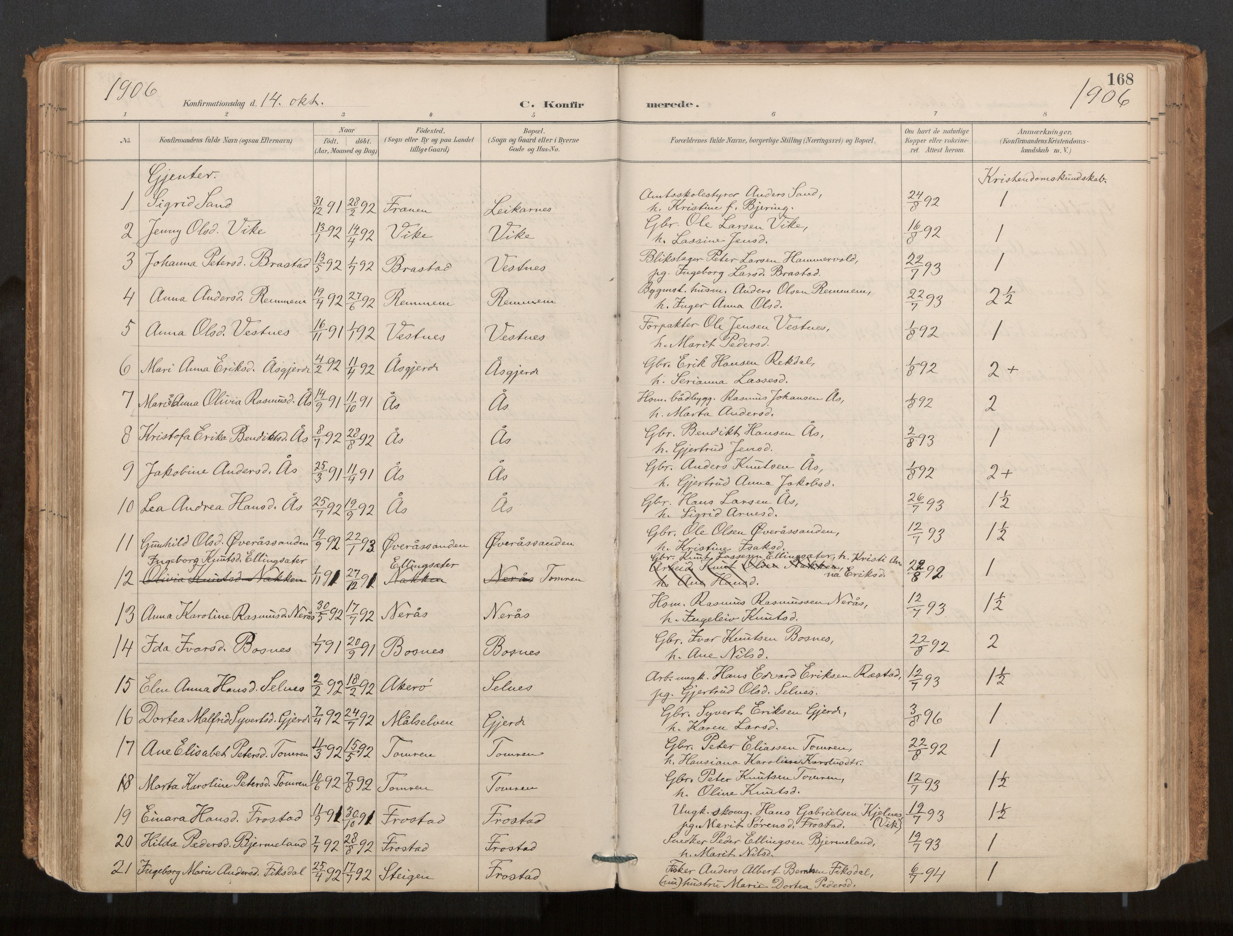 Ministerialprotokoller, klokkerbøker og fødselsregistre - Møre og Romsdal, AV/SAT-A-1454/539/L0531: Parish register (official) no. 539A04, 1887-1913, p. 168