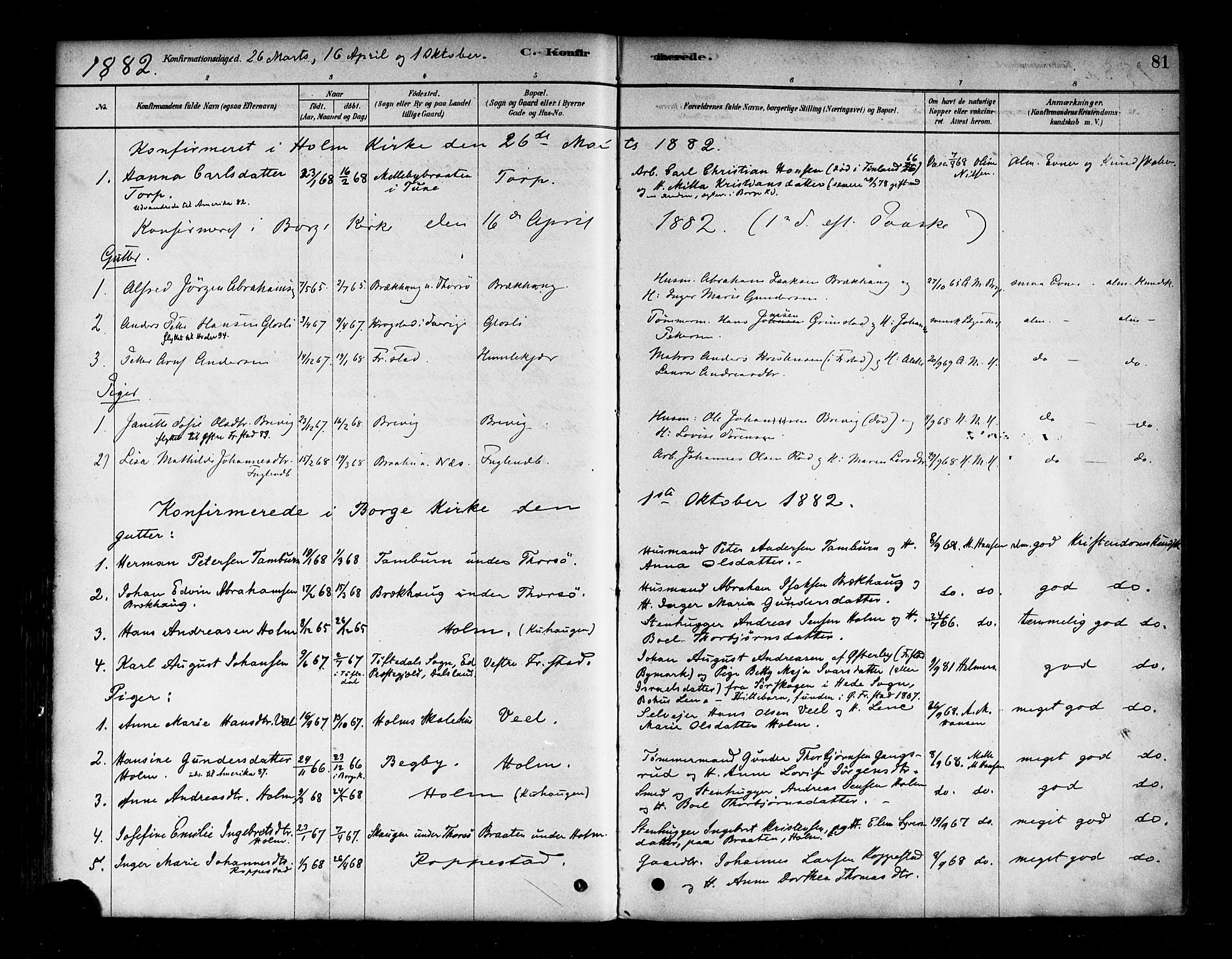 Borge prestekontor Kirkebøker, AV/SAO-A-10903/F/Fb/L0003: Parish register (official) no. II 3, 1878-1902, p. 81