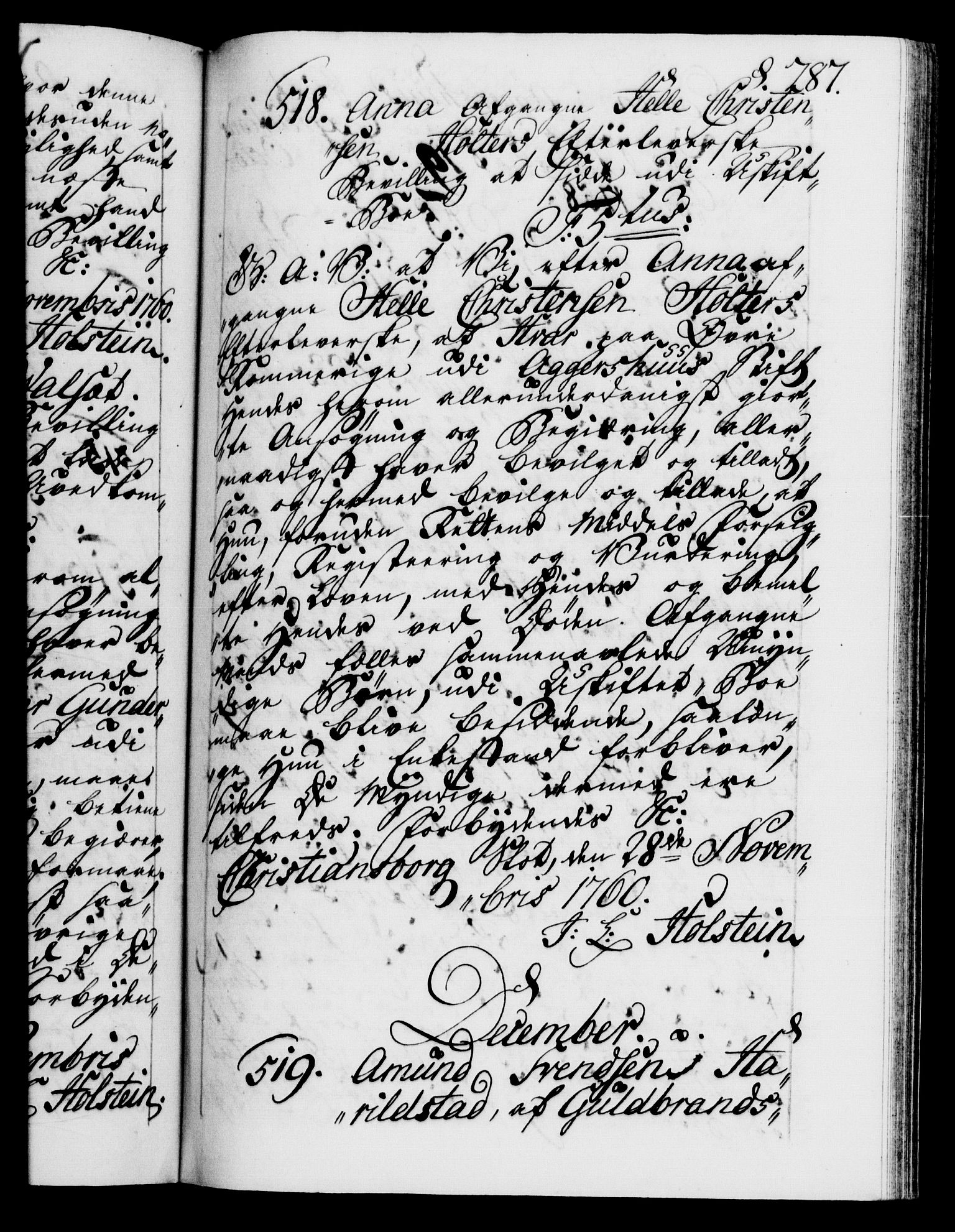 Danske Kanselli 1572-1799, AV/RA-EA-3023/F/Fc/Fca/Fcaa/L0041: Norske registre, 1760-1762, p. 287a