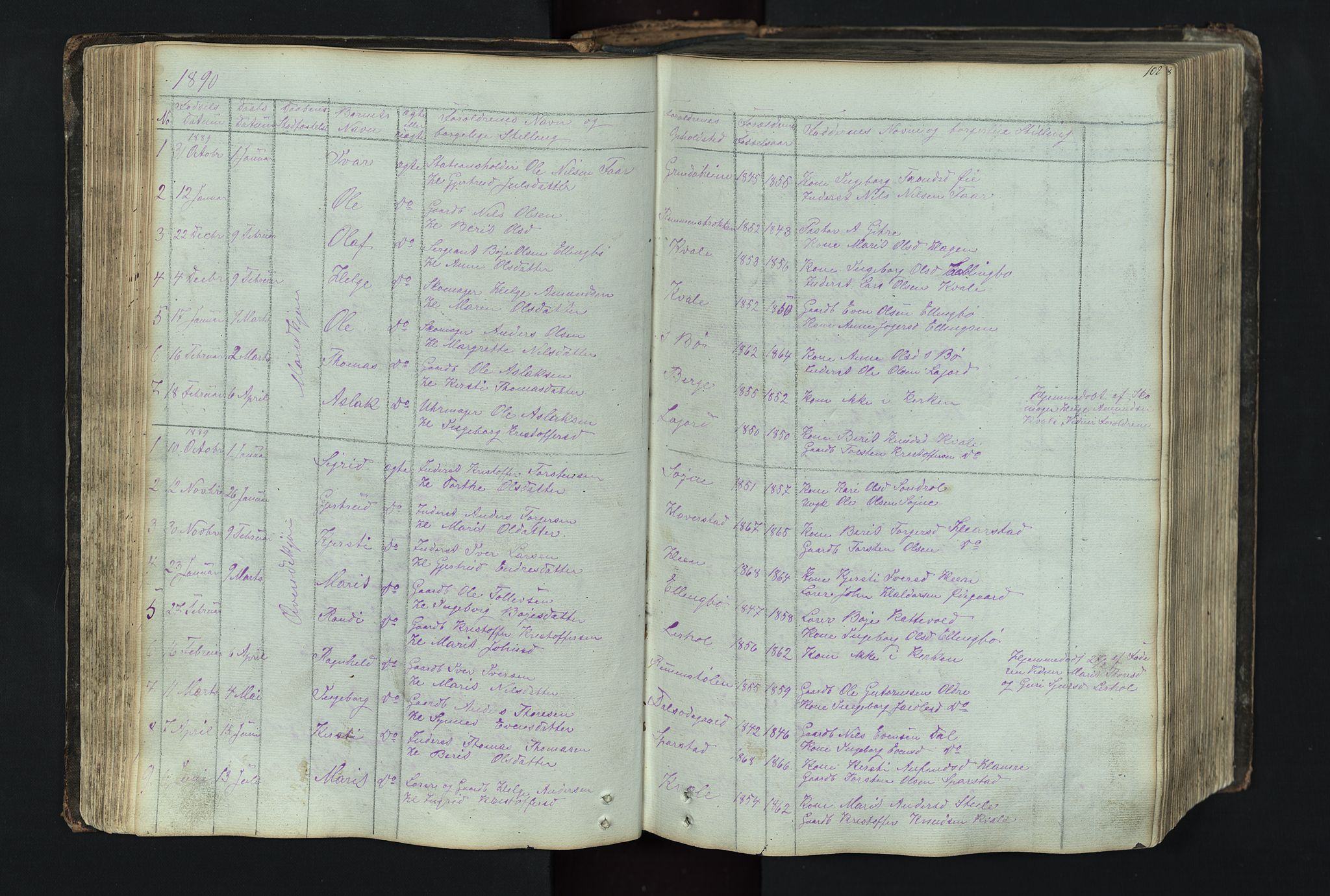 Vang prestekontor, Valdres, SAH/PREST-140/H/Hb/L0004: Parish register (copy) no. 4, 1835-1892, p. 102