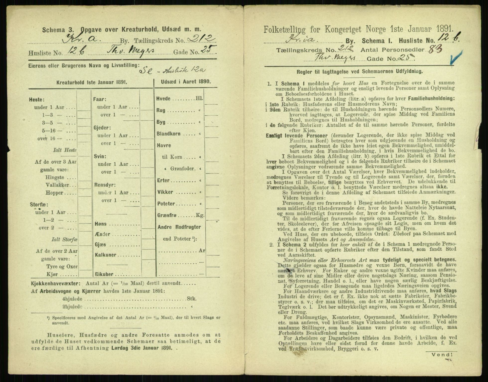 RA, 1891 census for 0301 Kristiania, 1891, p. 126436