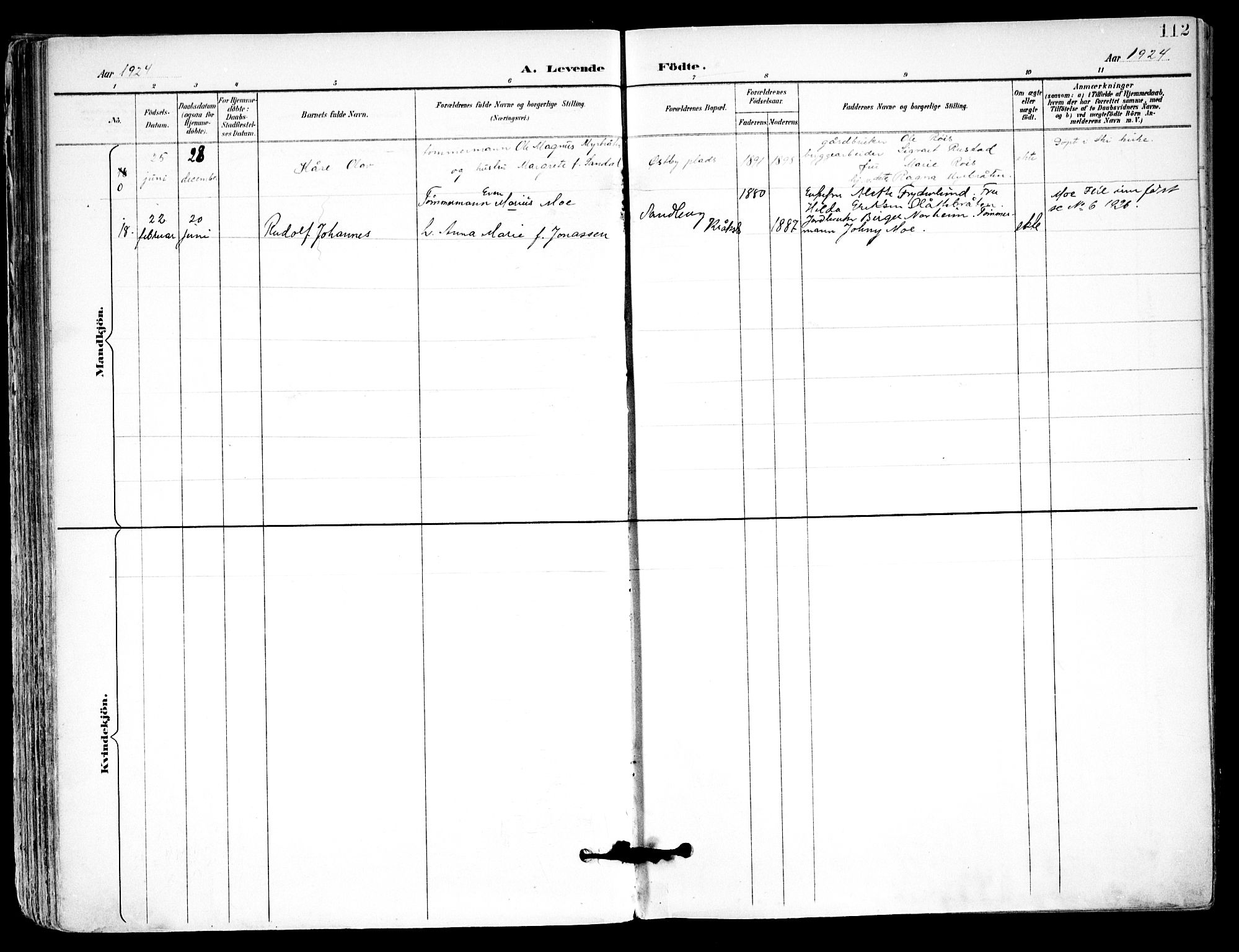 Kråkstad prestekontor Kirkebøker, AV/SAO-A-10125a/F/Fa/L0010: Parish register (official) no. I 10, 1893-1931, p. 112