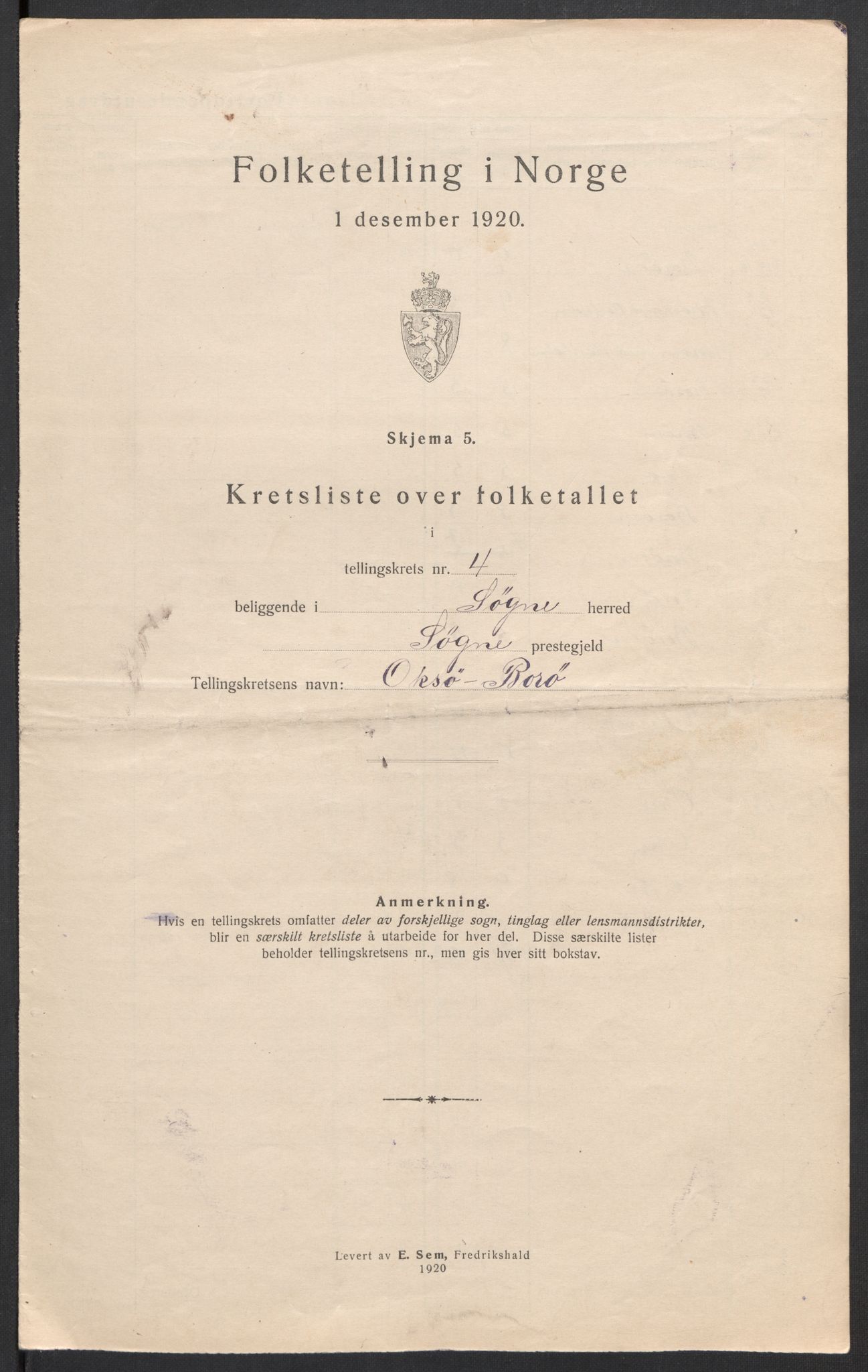 SAK, 1920 census for Søgne, 1920, p. 17