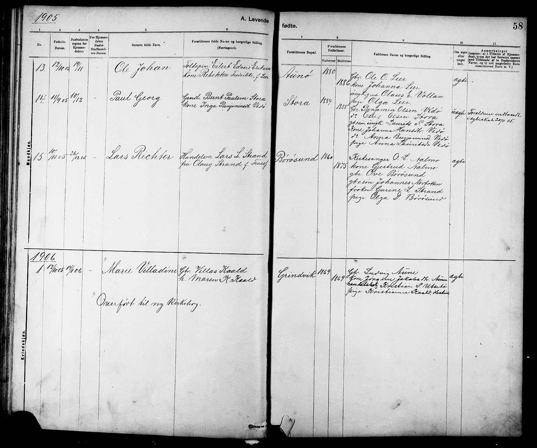Ministerialprotokoller, klokkerbøker og fødselsregistre - Sør-Trøndelag, SAT/A-1456/639/L0573: Parish register (copy) no. 639C01, 1890-1905, p. 58