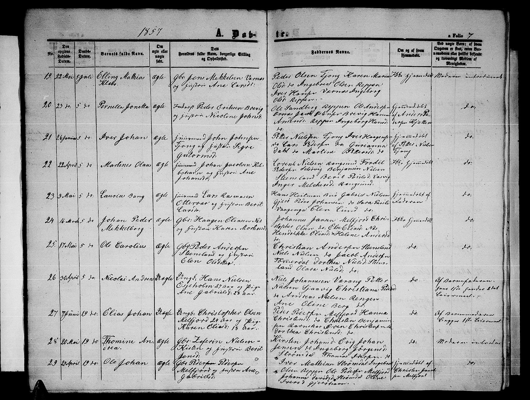 Ministerialprotokoller, klokkerbøker og fødselsregistre - Nordland, AV/SAT-A-1459/841/L0619: Parish register (copy) no. 841C03, 1856-1876, p. 7