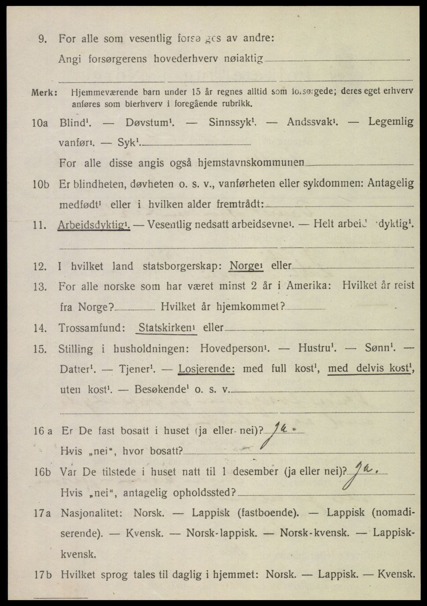 SAT, 1920 census for Nordli, 1920, p. 1428